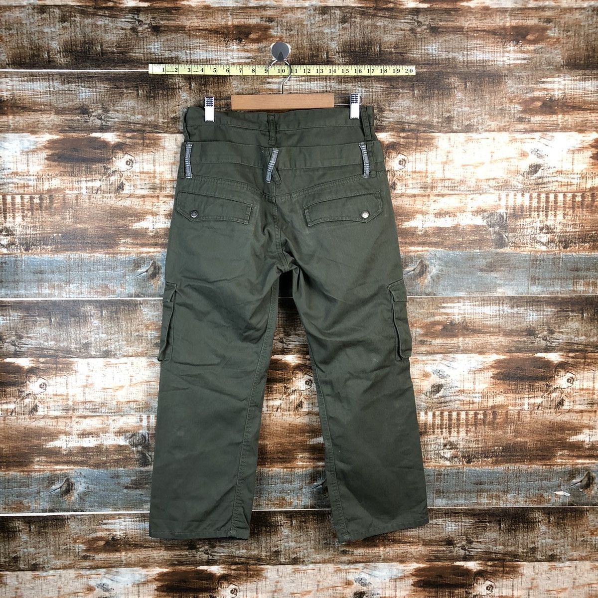 Japanese Brand DL Double Focus Green utility Cargo Multipocket Pants #A2544 Size US 29 - 15 Thumbnail