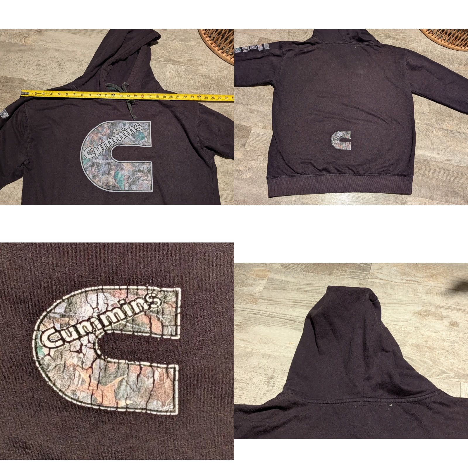 Diesel Cummins Hoodie Mens XL Black Long Sleeve Cummins Diesel Camouflage Logo Sleeve Hits Jon Lauren Apparel Hoodie Size US XL / EU 56 / 4 - 9 Thumbnail