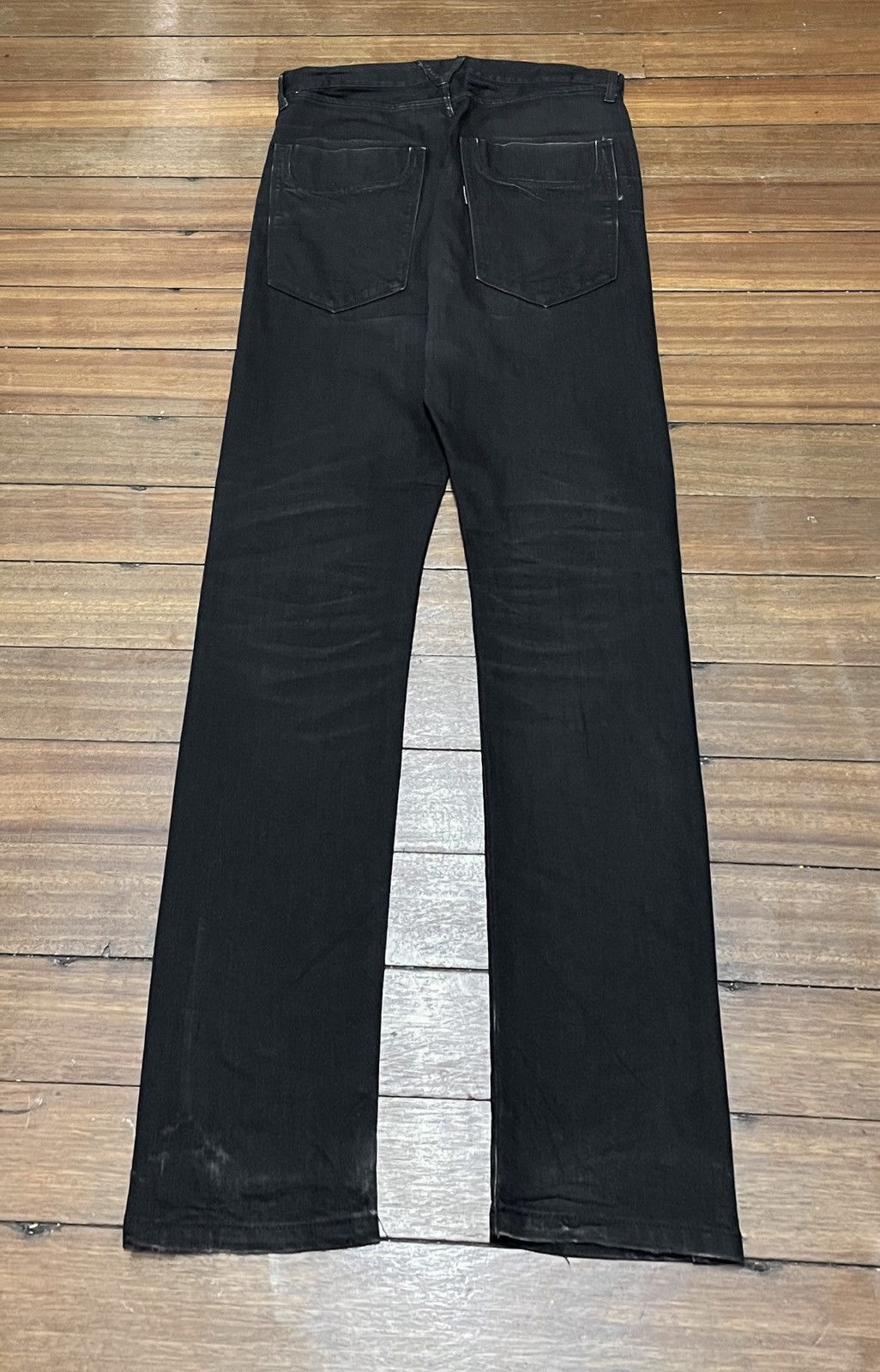 14th Addiction Very Rare Vintage Brand Cabane De Zucca Waxed Jeans 1990s Size US 34 / EU 50 - 2 Thumbnail