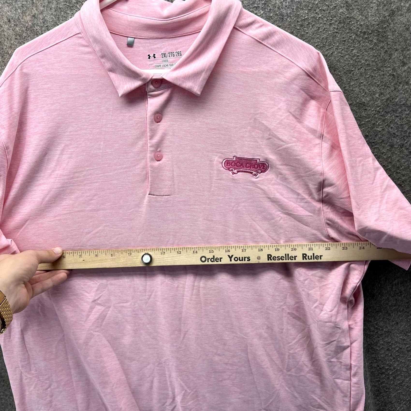 Under Armour Under Armour Polo Shirt Mens 2XL Pink HeatGear Boca Grove Golf Short Sleeve Loose Performance Size US XXL / EU 58 / 5 - 7 Thumbnail