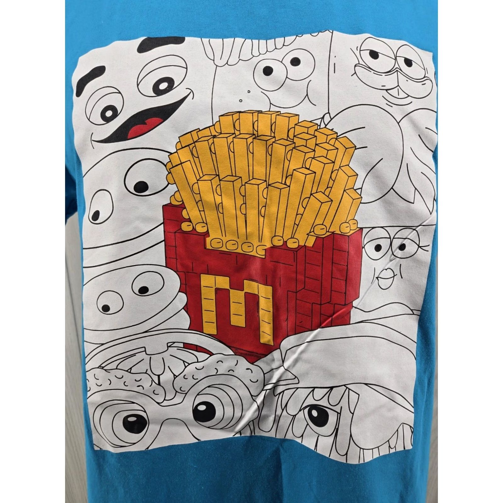 Vintage Light Blue McDonald's T-Shirt Large Adults Short Sleeve Unisex Blue 90s Theme Fry Design Mens Womens Size US L / EU 52-54 / 3 - 3 Thumbnail