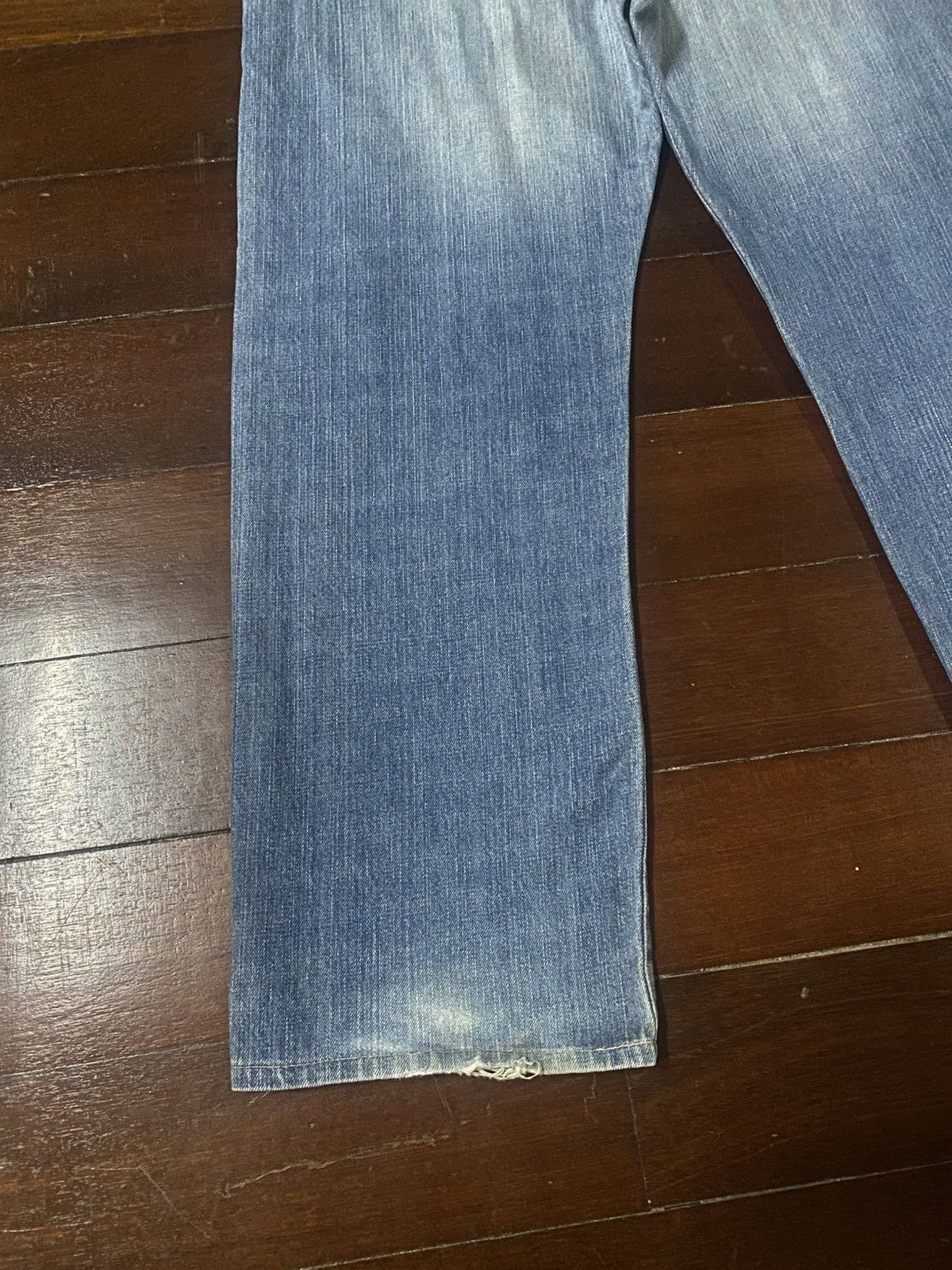 Edwin Vintage 90s Edwin 505 X mud wash distressed selvedge jeans Size US 37 - 11 Thumbnail