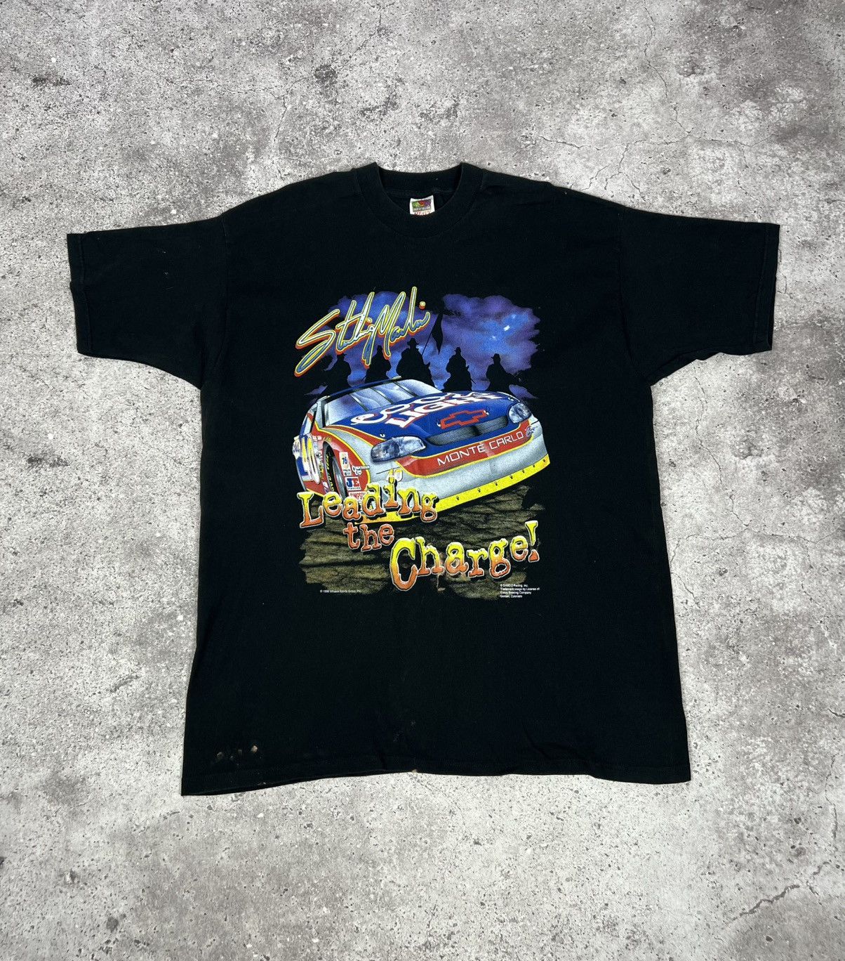 Fruit Of The Loom Vintage 1998 NASCAR Sterling Marlin T-shirt 90s Tee Size US XL / EU 56 / 4 - 1 Thumbnail