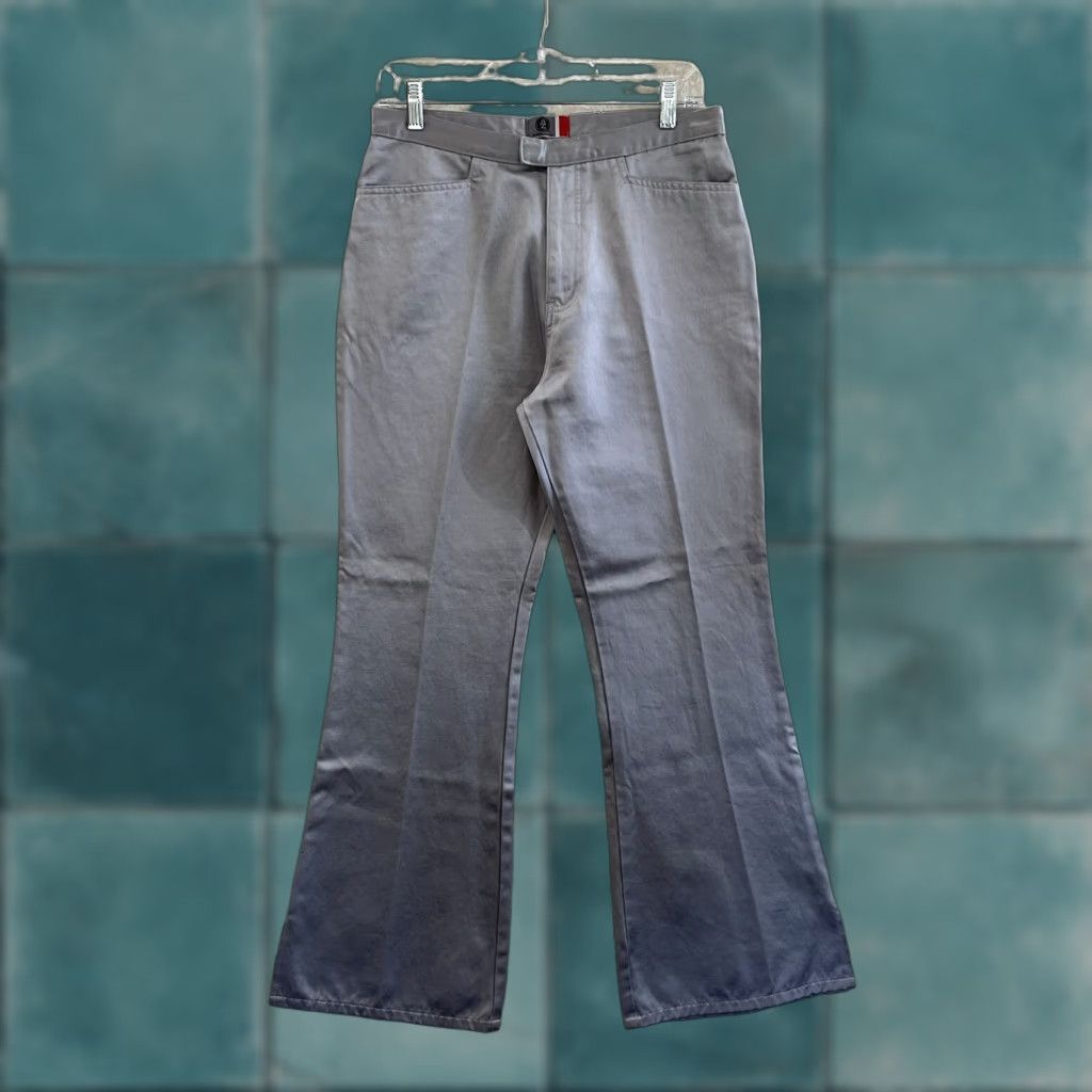 Vintage VINTAGE Y2K Flare Pants 12 30 Large High Waist Silver Metallic Glam Rock Zenon Arizona Jeans Womens Size 34" / US 12 / IT 48 - 1 Thumbnail
