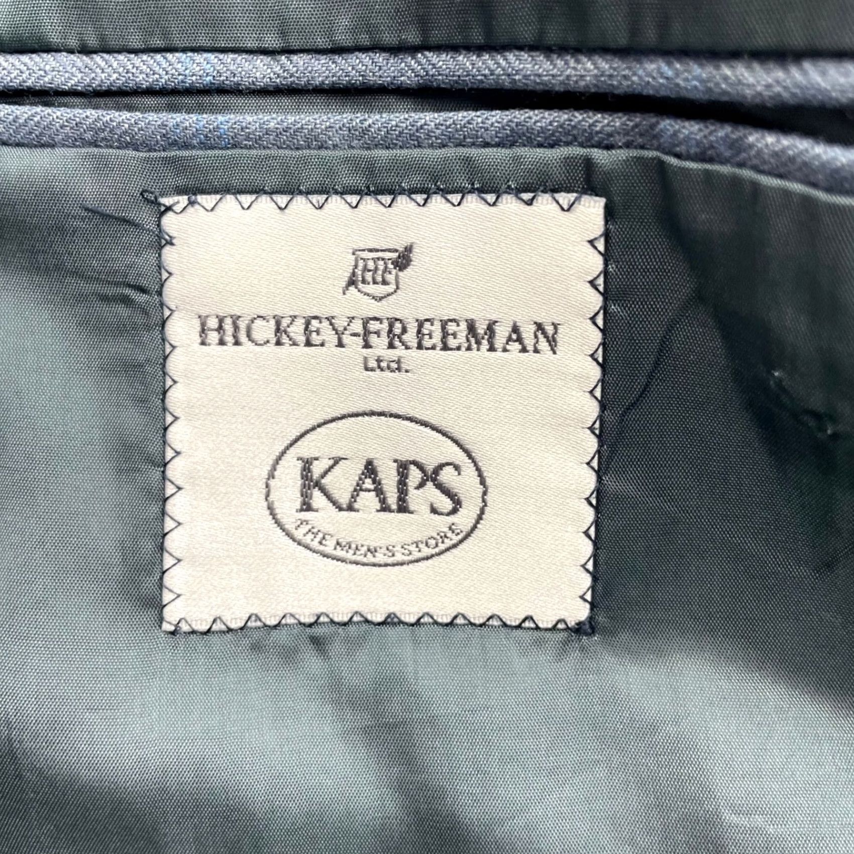 Vintage Hickey Freeman Men’s Blazer 42 Regular Blue Windowpane Plaid 100% Wool Two-Button Closure Four-Button Cuff Notch Lapel Jacket Coat/Vest Men Size 42R - 6 Thumbnail