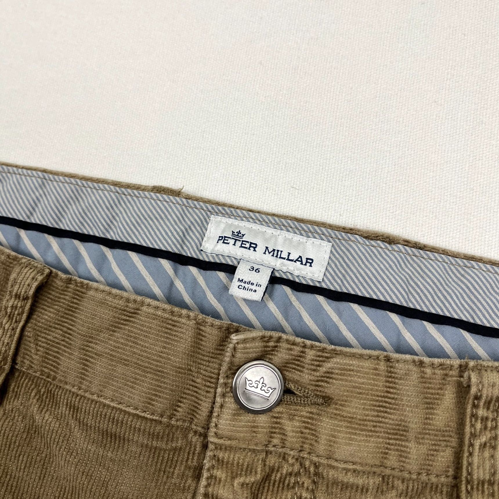 Peter Millar Peter Millar Mens 36 x 29 Brown Corduroy 5-Pocket Chino Travel Super Soft Pants Size US 36 / EU 52 - 4 Thumbnail