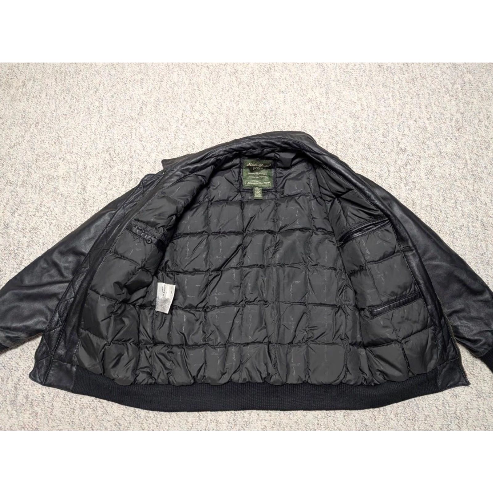 Eddie Bauer VINTAGE Eddie Bauer bomber jacket Lambskin Goose Down GOOSE DOWN leather PUFFER black Men L Jacket Zip Chest 44 in Size US L / EU 52-54 / 3 - 4 Thumbnail