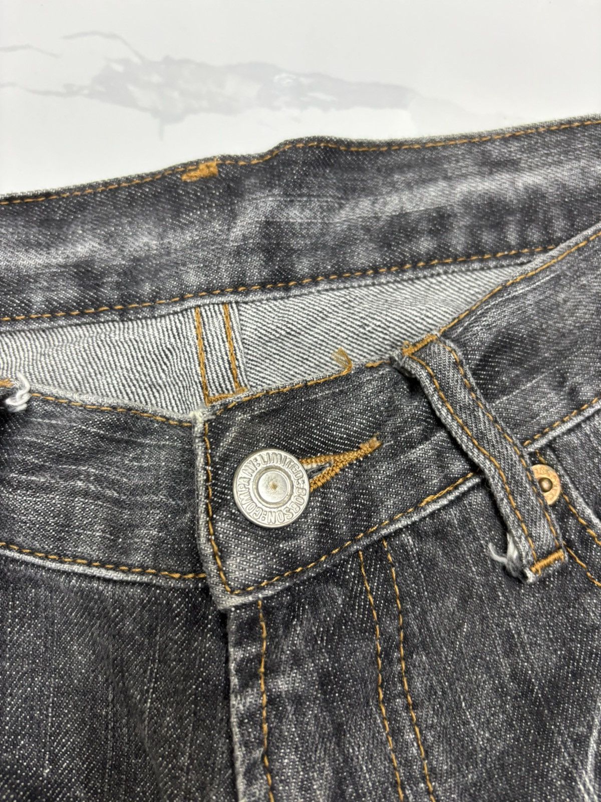 If Six Was Nine Bobson CrackWash Faded Black Distressed Flared Jeans Size US 29 - 11 Thumbnail