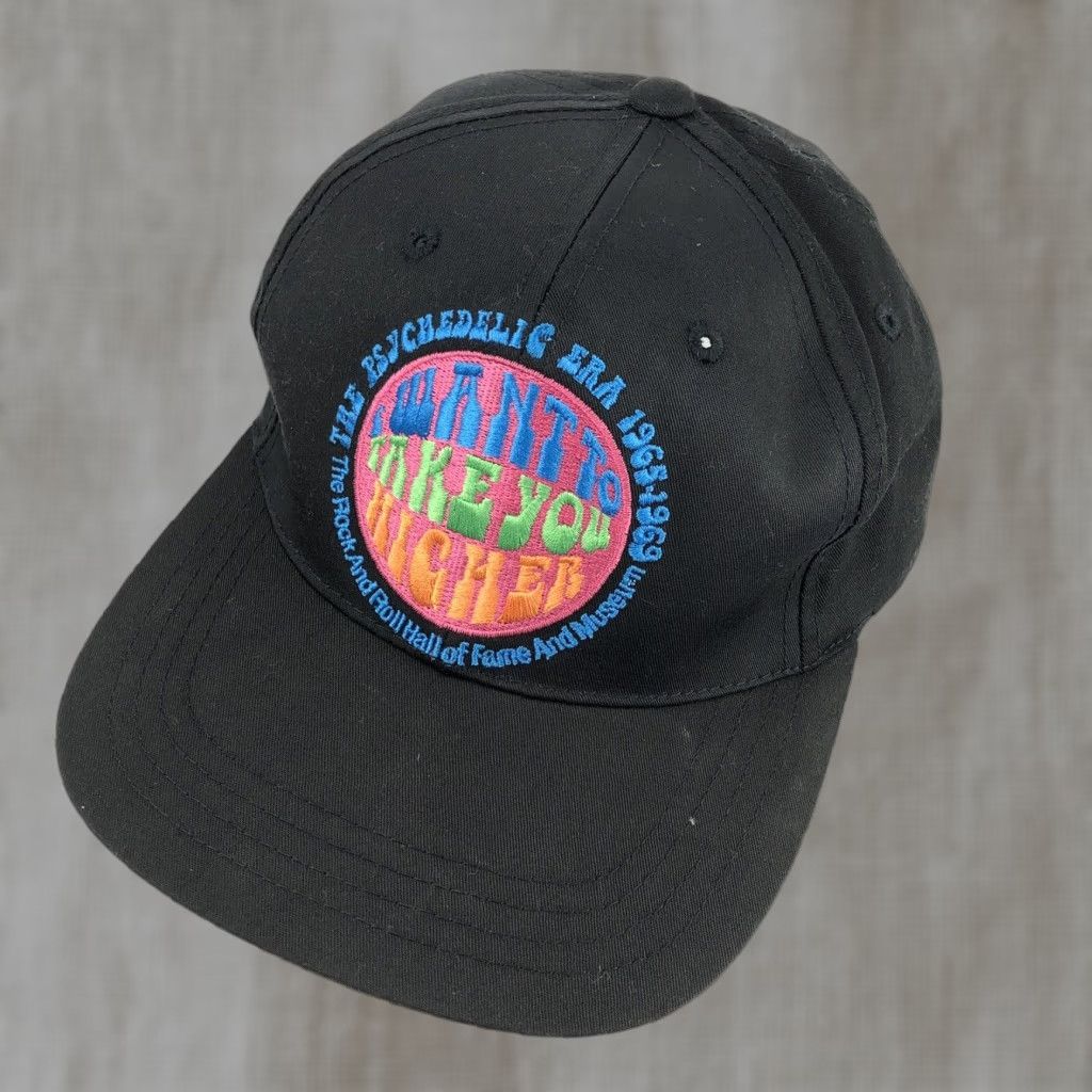 Vintage VINTAGE Creative Design Hat Cap Baseball Cap Adjustable Black 80s 90s Rock Hip Hop Retro USA Logo Mens Cap Snap Back Size ONE SIZE - 1 Thumbnail