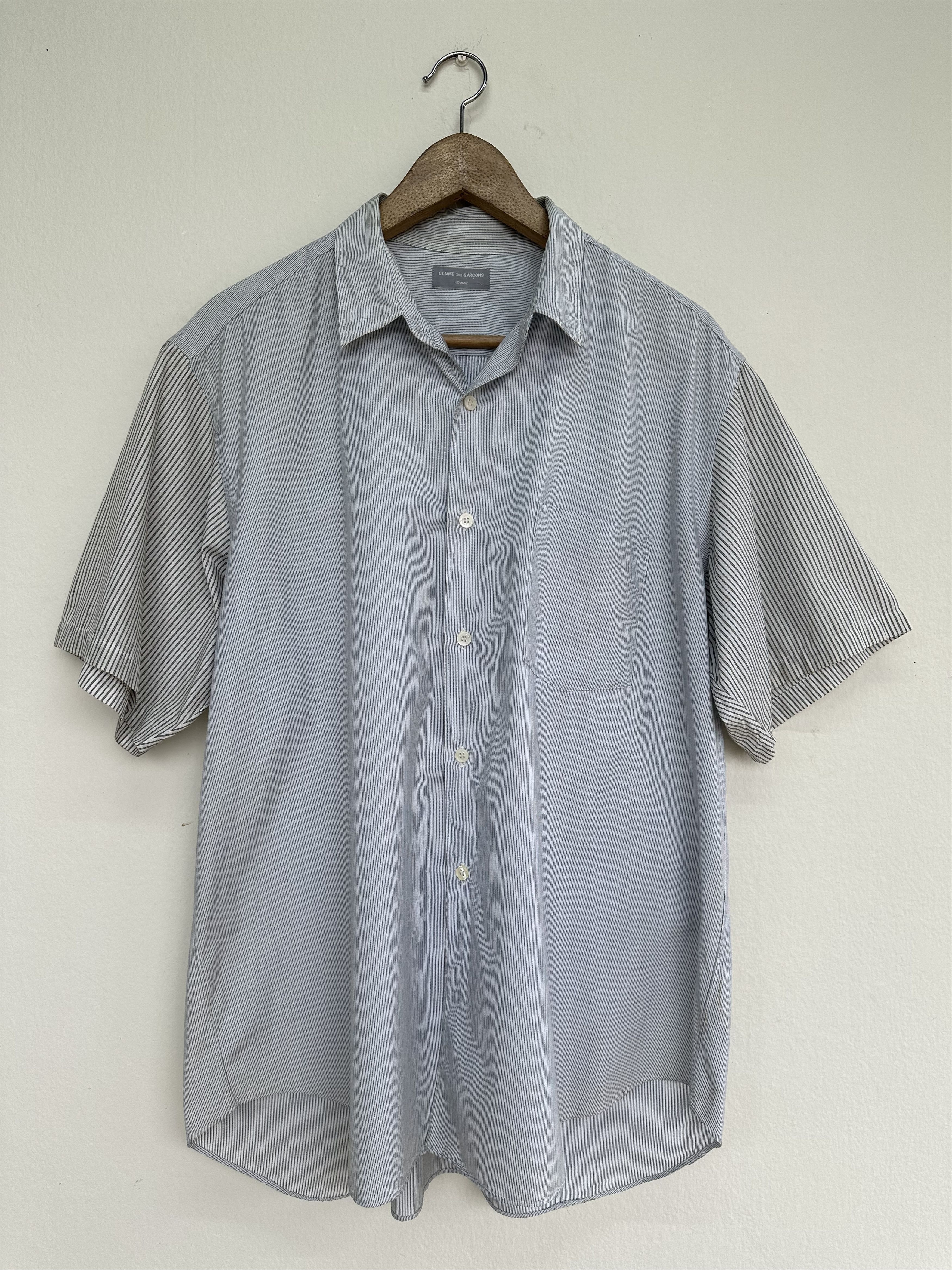 Comme des Garcons Homme Vintage 80s CDG Homme 2 Tone Stripe Shirt Button Up Size US M / EU 48-50 / 2 - 1 Thumbnail