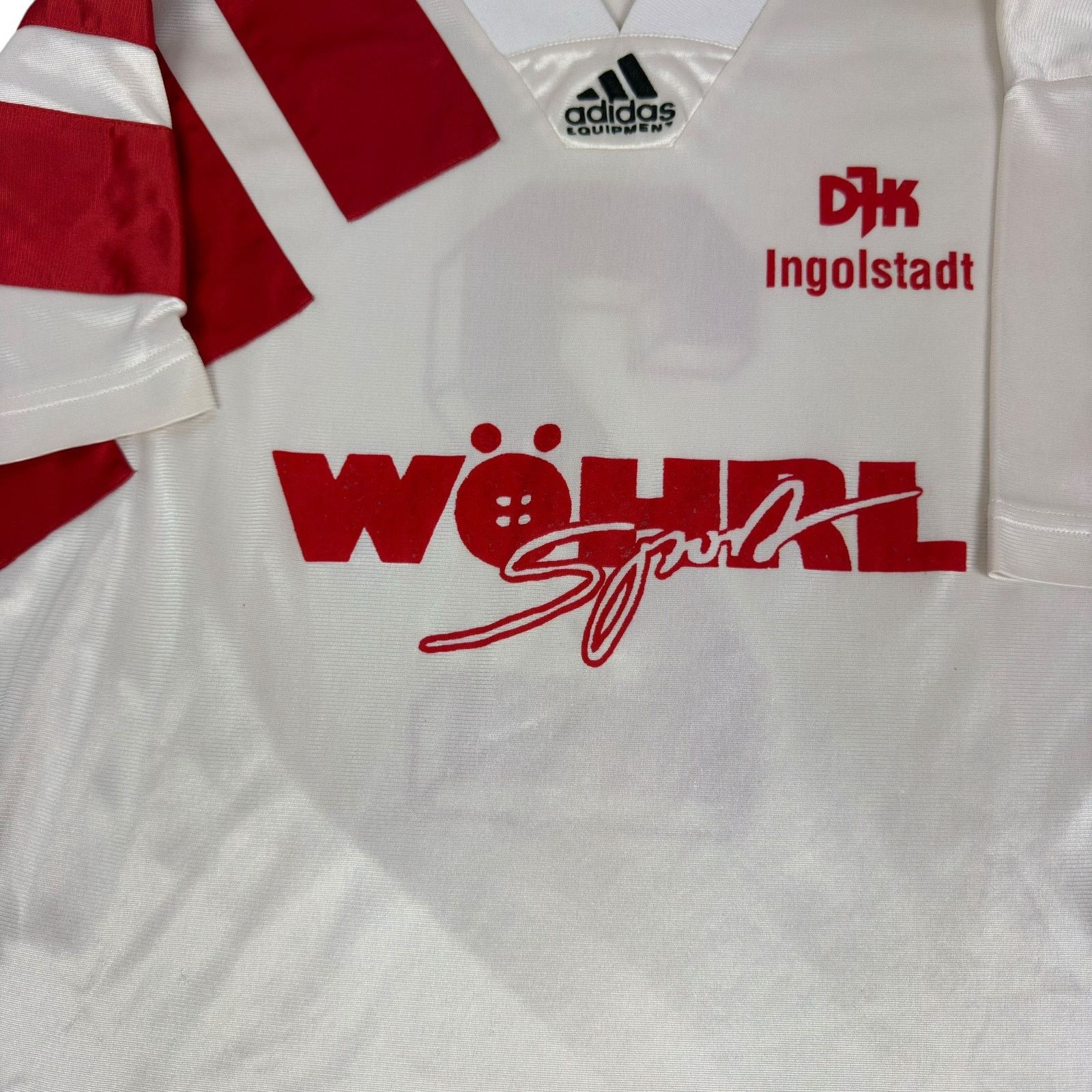 Adidas Adidas Men White Red FC Ingolstadt 04 Football V-Neck Jersey Size US M / EU 48-50 / 2 - 4 Thumbnail