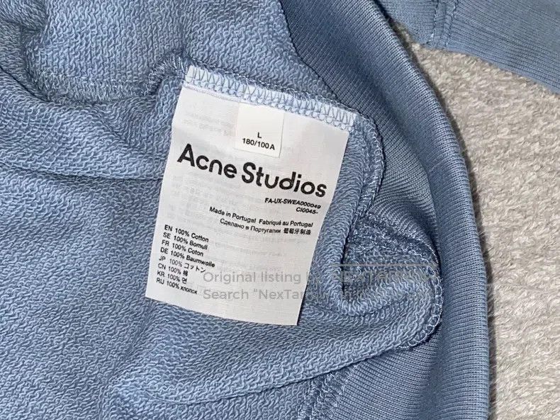 Acne Studios Acne Studios Haze Blue Square Face Logo Fleece Crewneck Ho Size US L / EU 52-54 / 3 - 5 Thumbnail