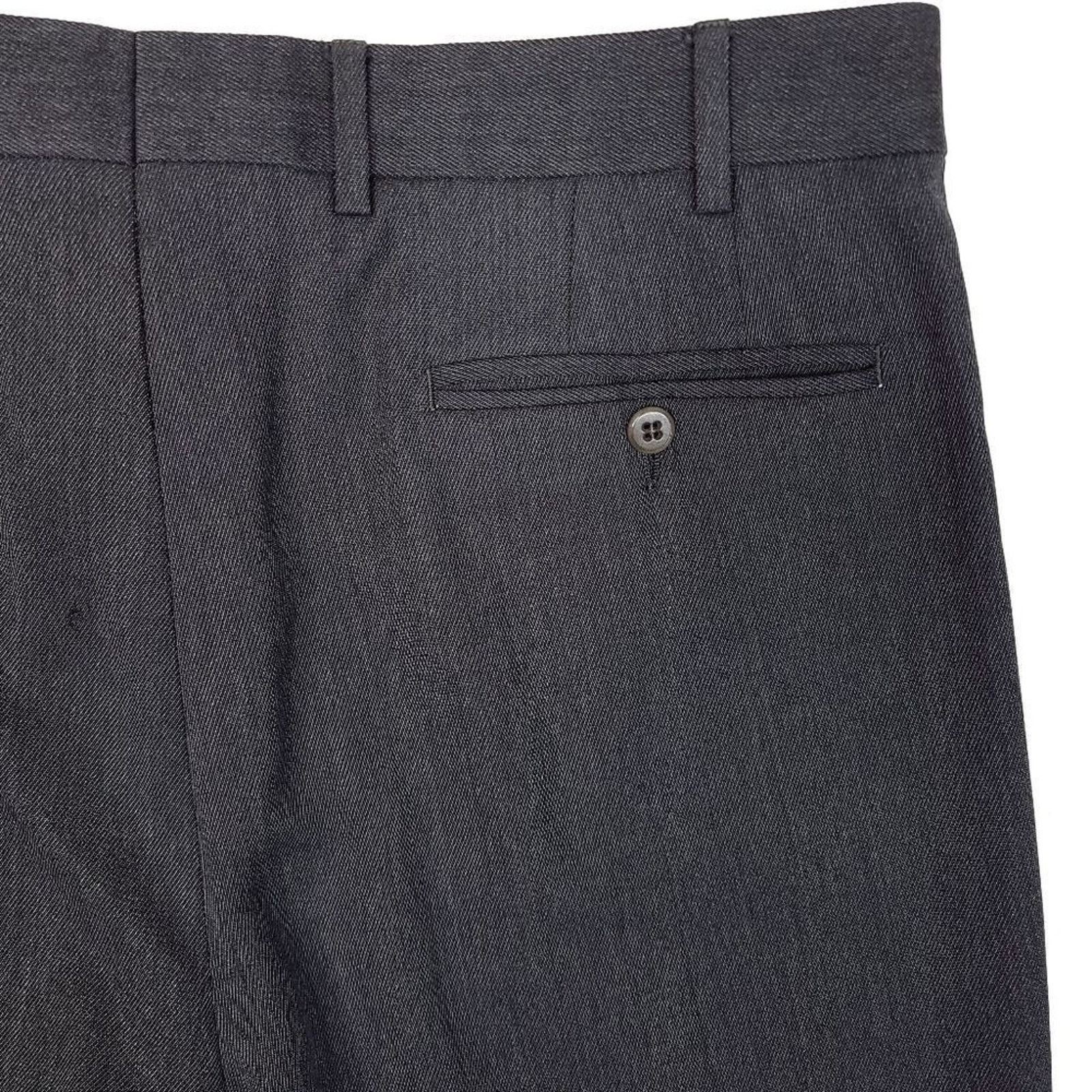 Zanella Zanella Todd Pleated Dress Pants Mens 36x32 Grey 100% Wool Size US 36 / EU 52 - 7 Thumbnail