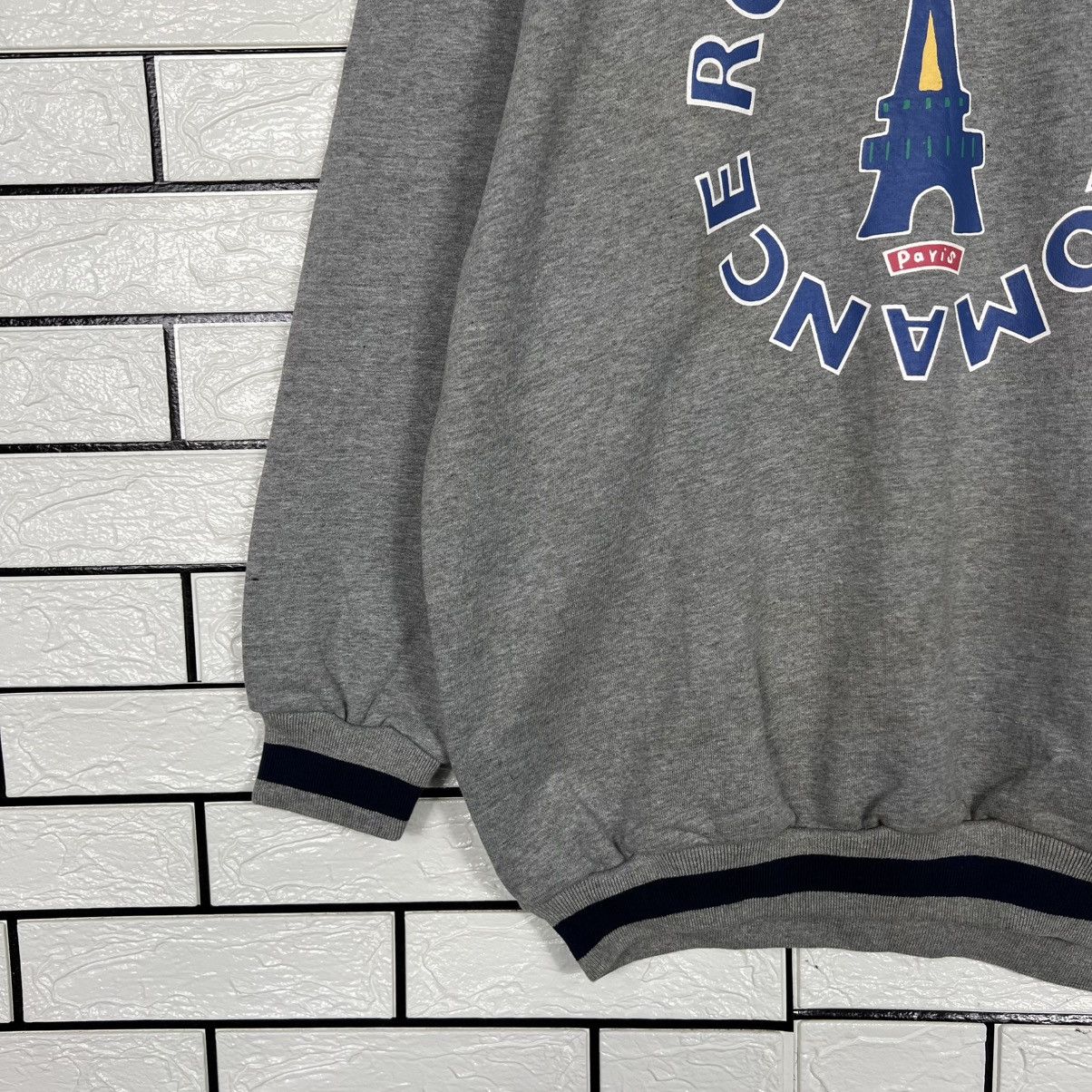 Vintage CasBis ROMANCE Paris Big Logo Crewneck Sweatshirt #3941-C180 Size US L / EU 52-54 / 3 - 6 Thumbnail