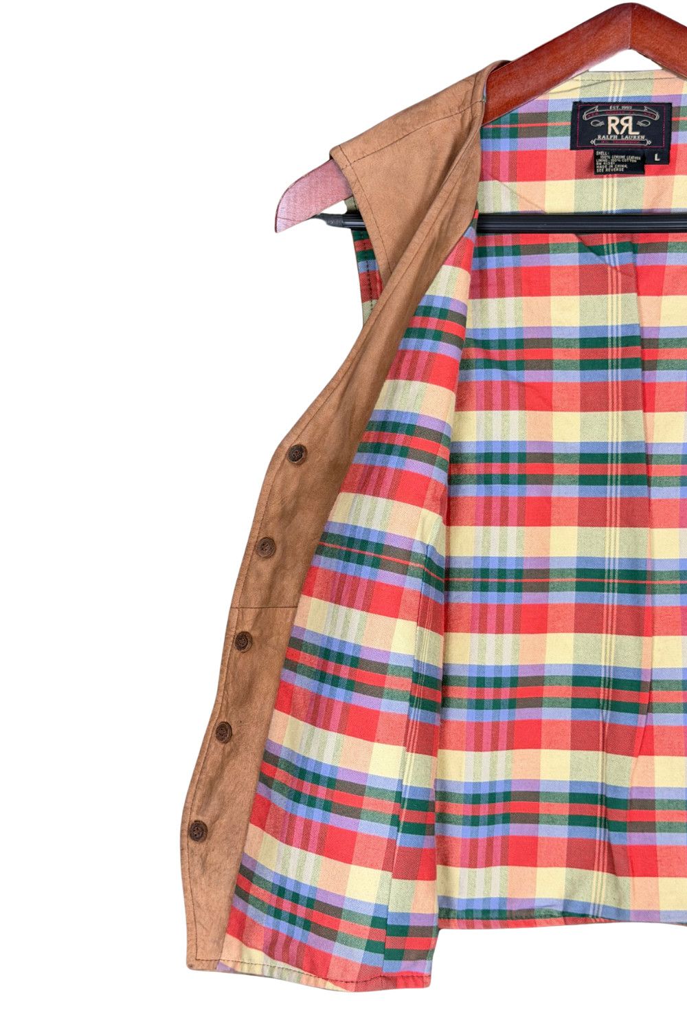 RRL Ralph Lauren Early Double RL Triple Star Madras Lined Western Waistcoat Size US L / EU 52-54 / 3 - 19 Thumbnail