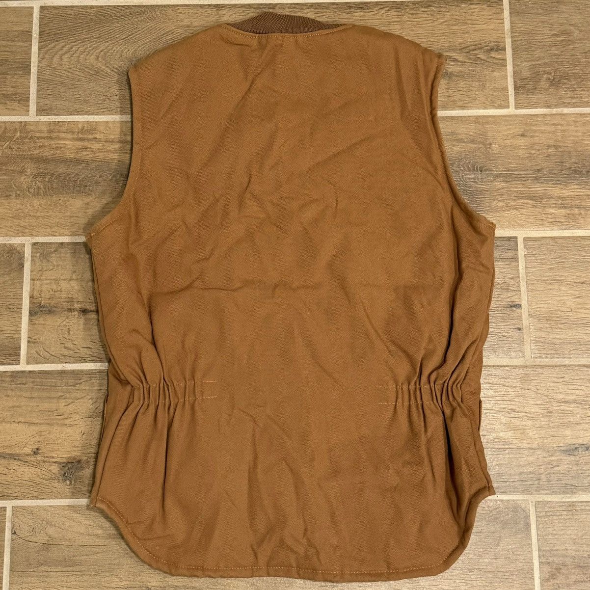 Caterpillar × Vintage Vintage Cat Caterpillar Quilted Tan Work Vest Made In USA Size US S / EU 44-46 / 1 - 2 Thumbnail