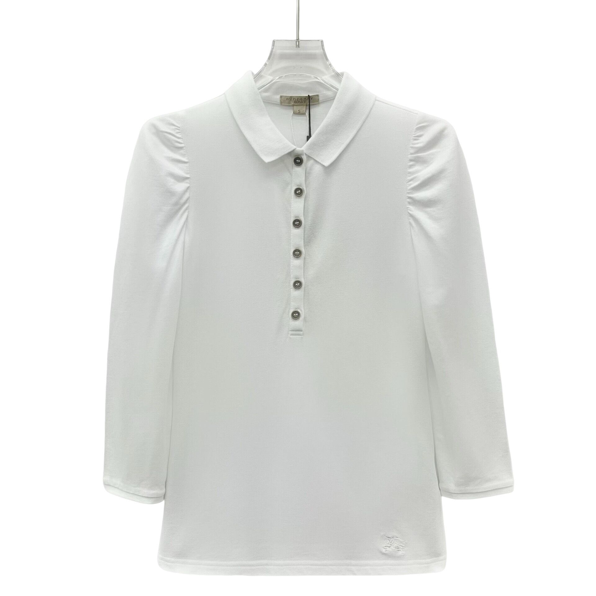 Burberry Burberry Puff Sleeve Long Sleeve Polo Shirt S Size S / US 4 / IT 40 - 1 Thumbnail