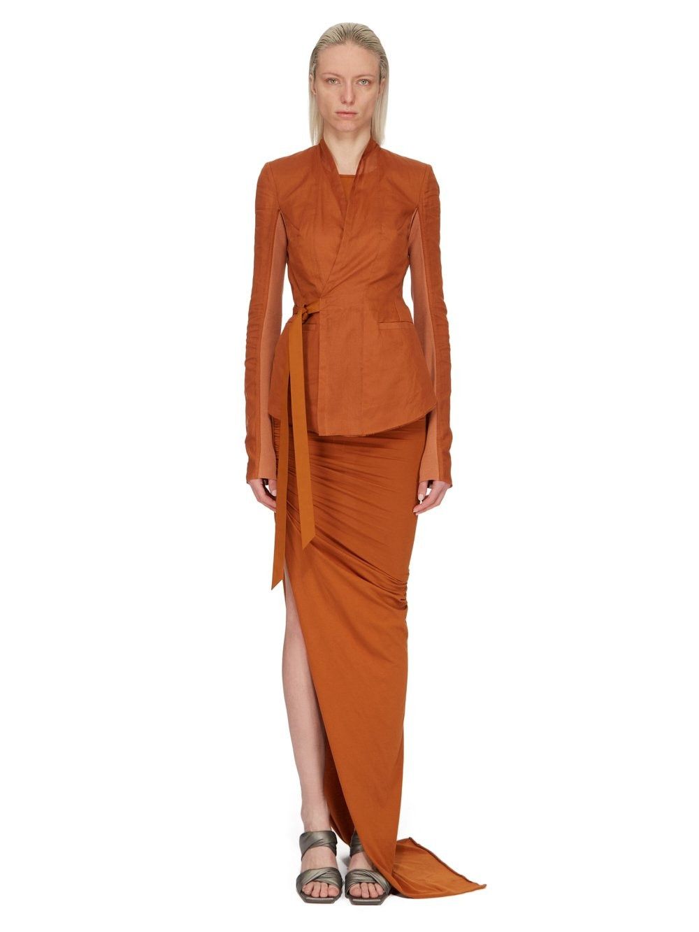 Rick Owens o1y0126 Maxi Skirt in Camel Size 27" / US 4 / IT 40 - 6 Thumbnail
