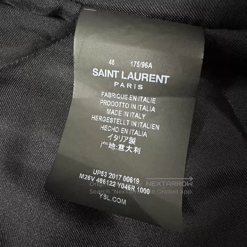 Saint Laurent Paris Saint Laurent Paris Black Double-breasted Silver扣Wool Grea Size US M / EU 48-50 / 2 - 5 Thumbnail
