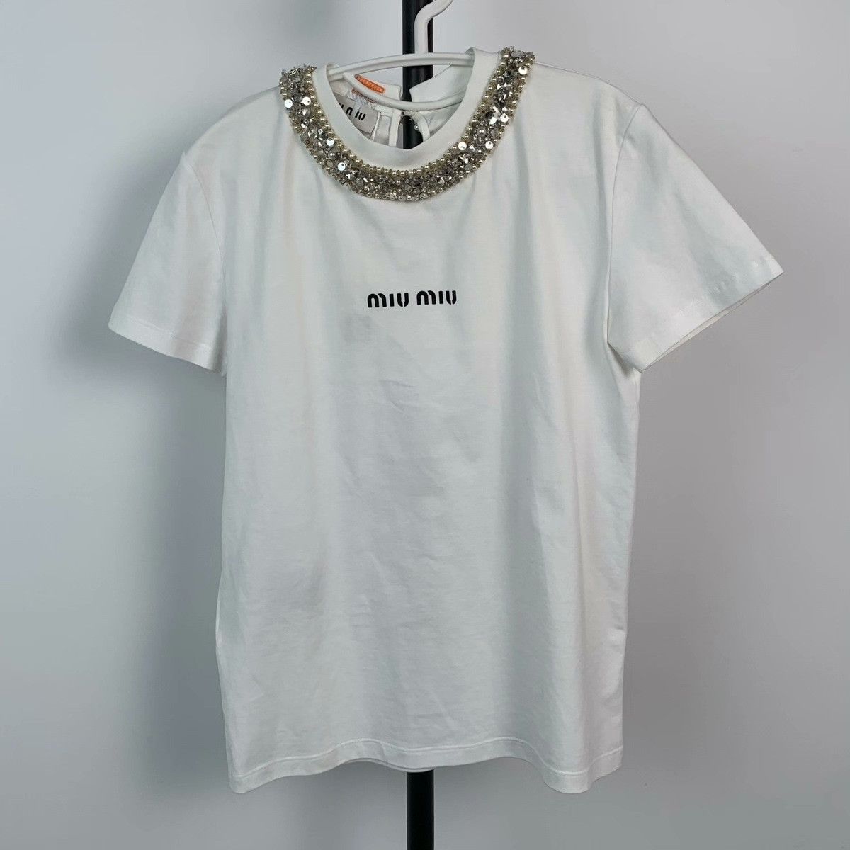 Miu Miu Miu Miu White T-Shirt XS Women Size XS / US 0-2 / IT 36-38 - 1 Thumbnail