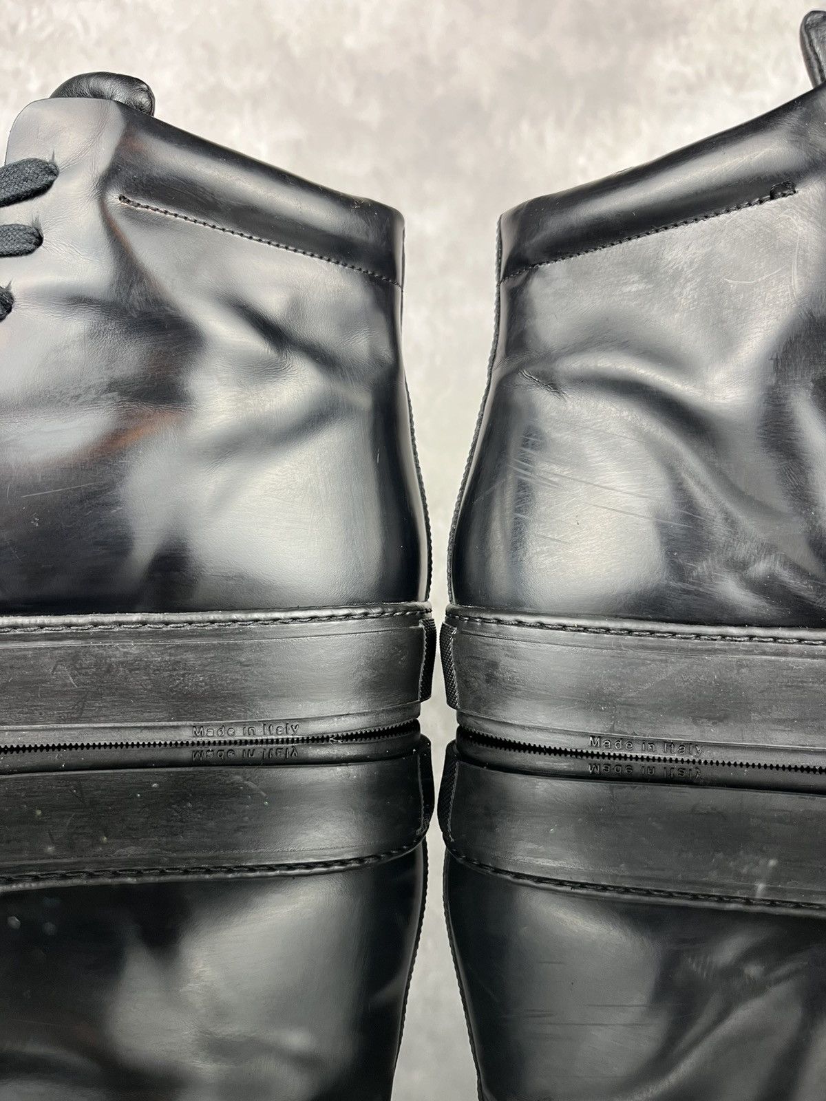 Acne Studios Acne Studios Black Leather Face Patch High-Top Sneakers 41 Size US 8 / EU 41 - 9 Thumbnail