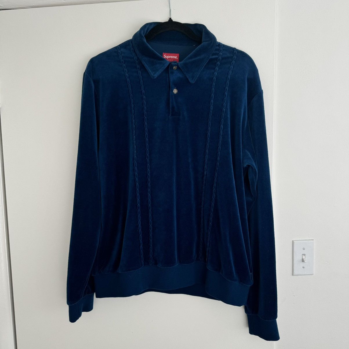 Supreme Supreme velour long sleeve polo Size US M / EU 48-50 / 2 - 2 Thumbnail