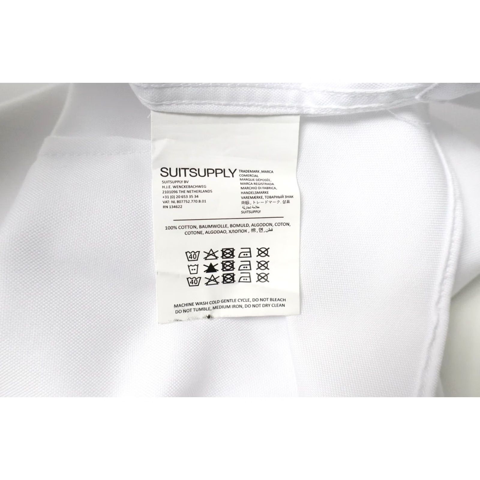 Suitsupply Suitsupply Traveller Extra Slim Fit Formal Shirt Men's 39-L White Collared Shirt Size 40R - 5 Thumbnail