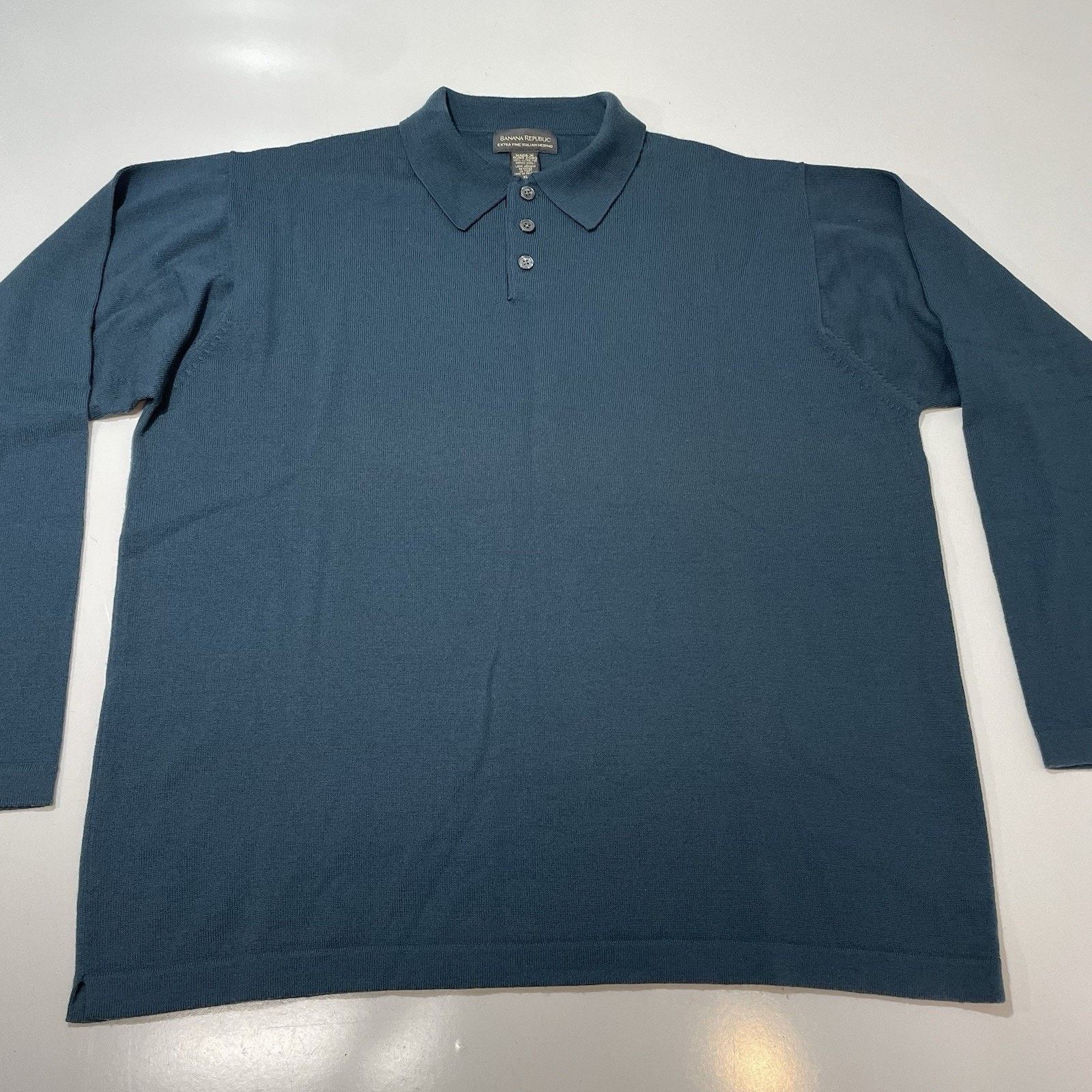 Banana Republic Banana Republic Polo Sweater Mens XL Gray Collar Cotton Size US XL / EU 56 / 4 - 2 Thumbnail
