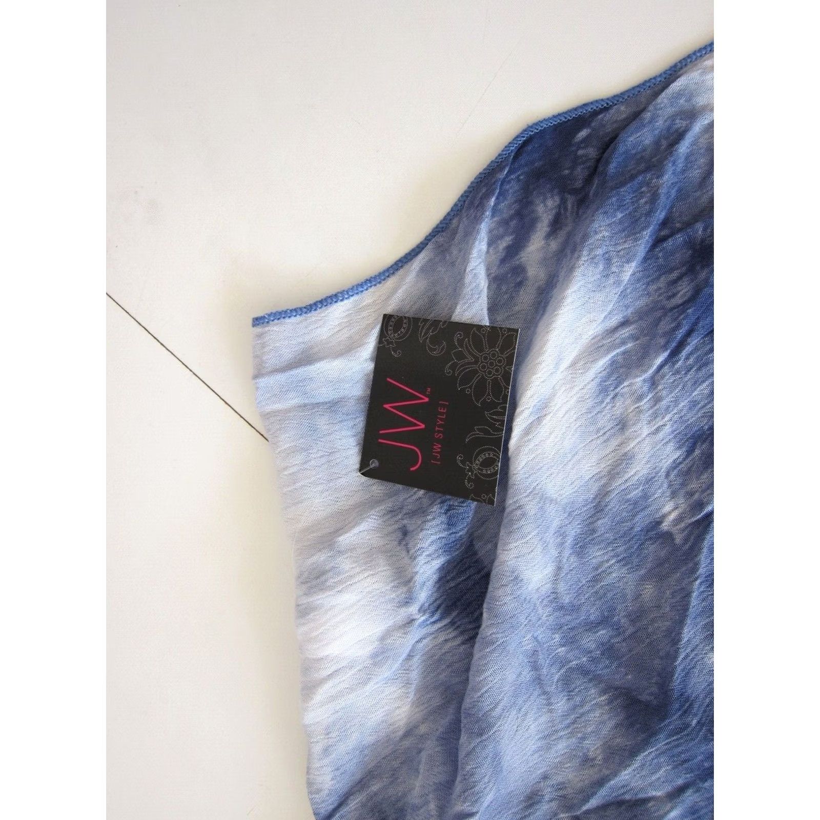 Vintage JW Style Blouse Tunic Sleeveless High Neck NWT Blue White Tie Dye M Womens Size M / US 6-8 / IT 42-44 - 7 Thumbnail
