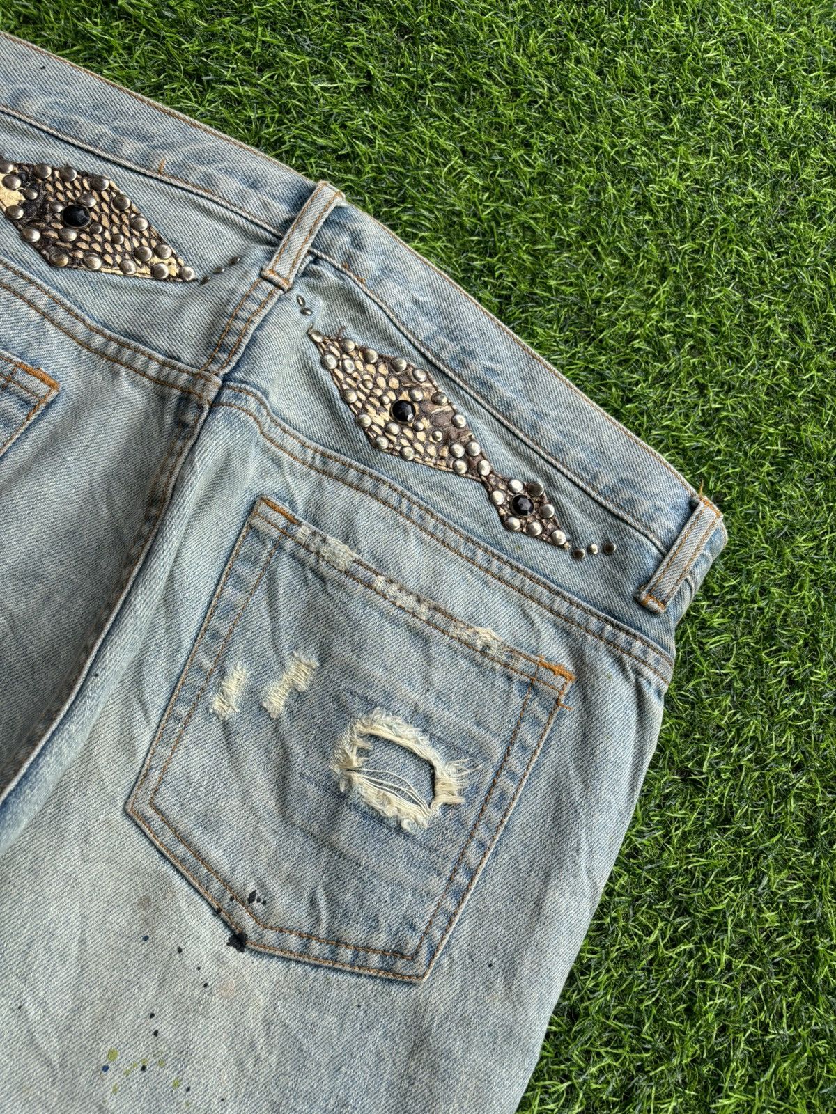 If Six Was Nine Flare Schlussel Distressed Ifsixwasnine Style Jeans Size US 35 - 5 Thumbnail