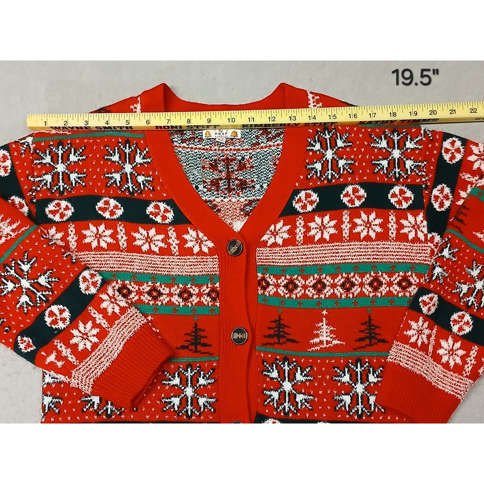 Other POOF (Medium)Women's Button Ugly Xmas Pullover Sweater Size M / US 6-8 / IT 42-44 - 4 Thumbnail