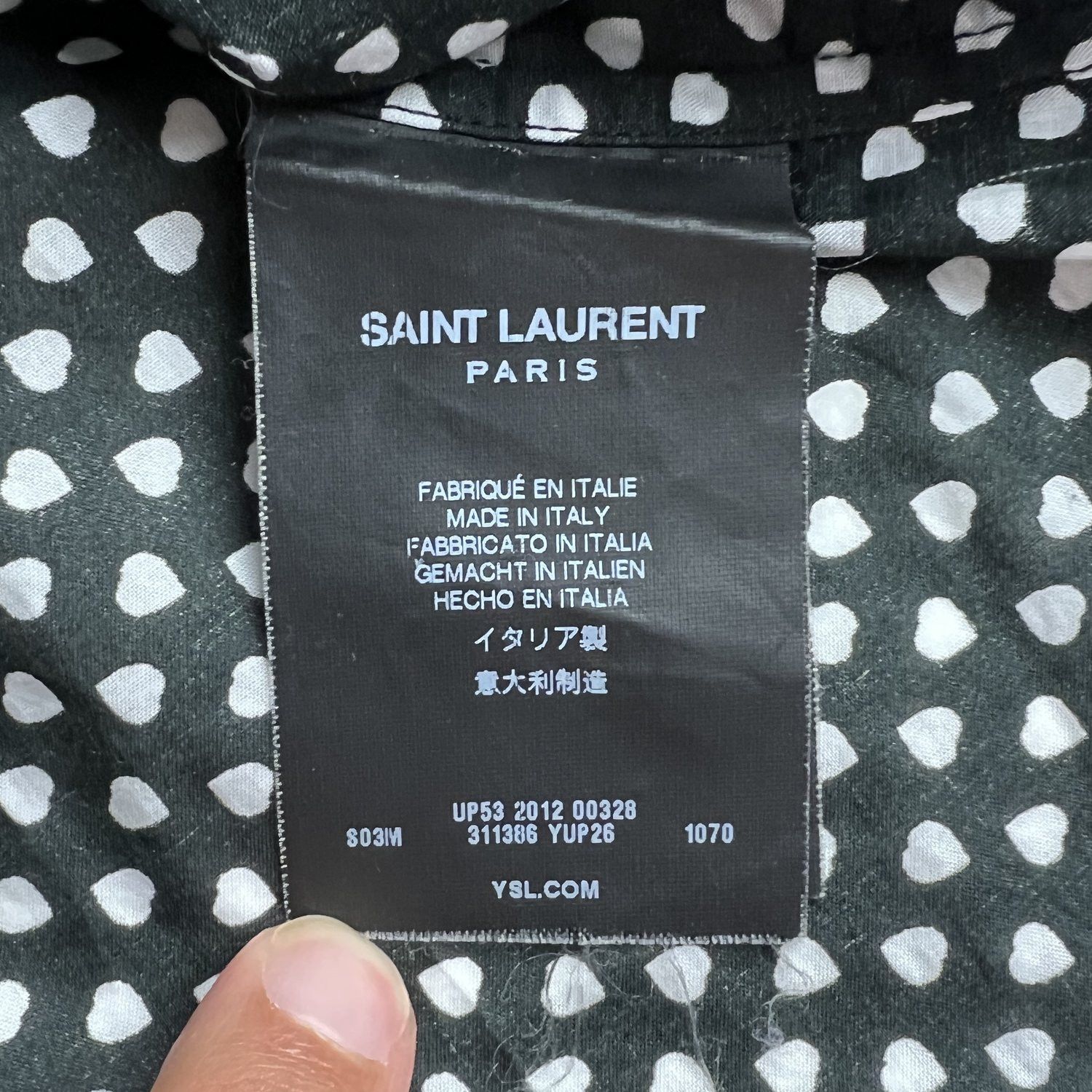 Saint Laurent Paris Saint Laurent FW13 Heart Shirt Size US S / EU 44-46 / 1 - 6 Thumbnail