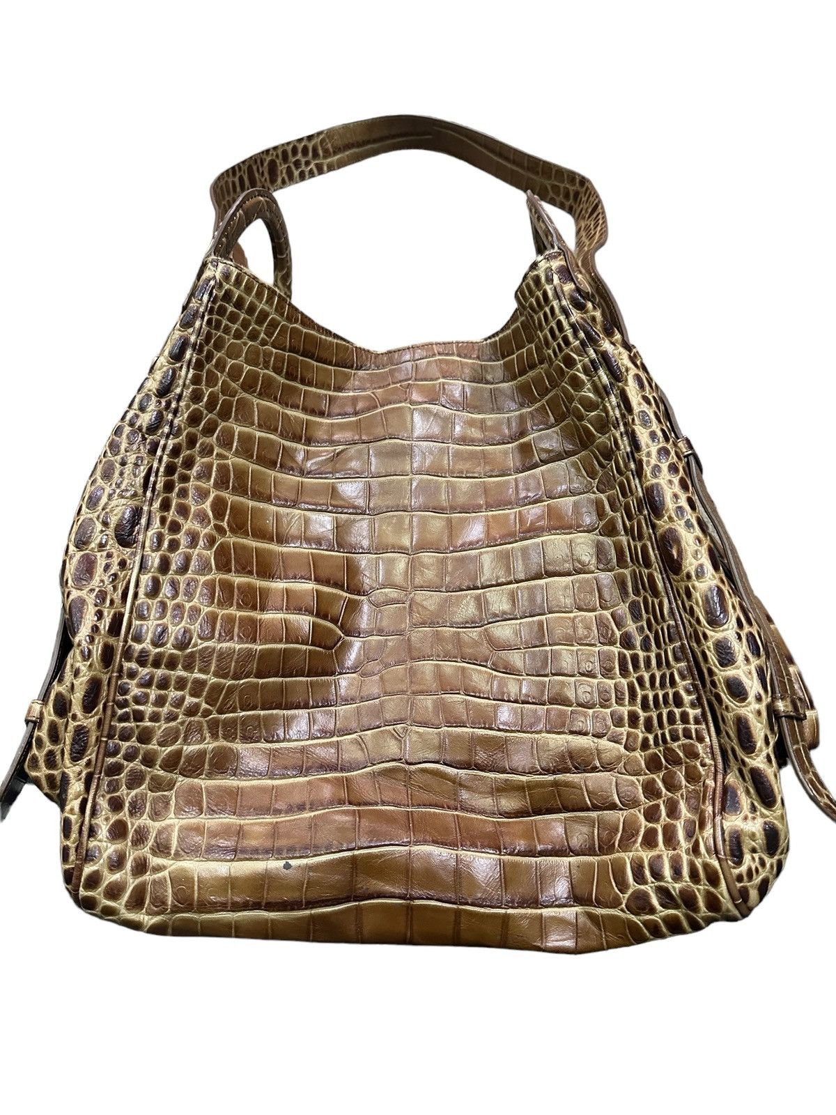 Vintage RARE MAX MARA EMBOSSED CROC LETAHER Size ONE SIZE - 13 Thumbnail