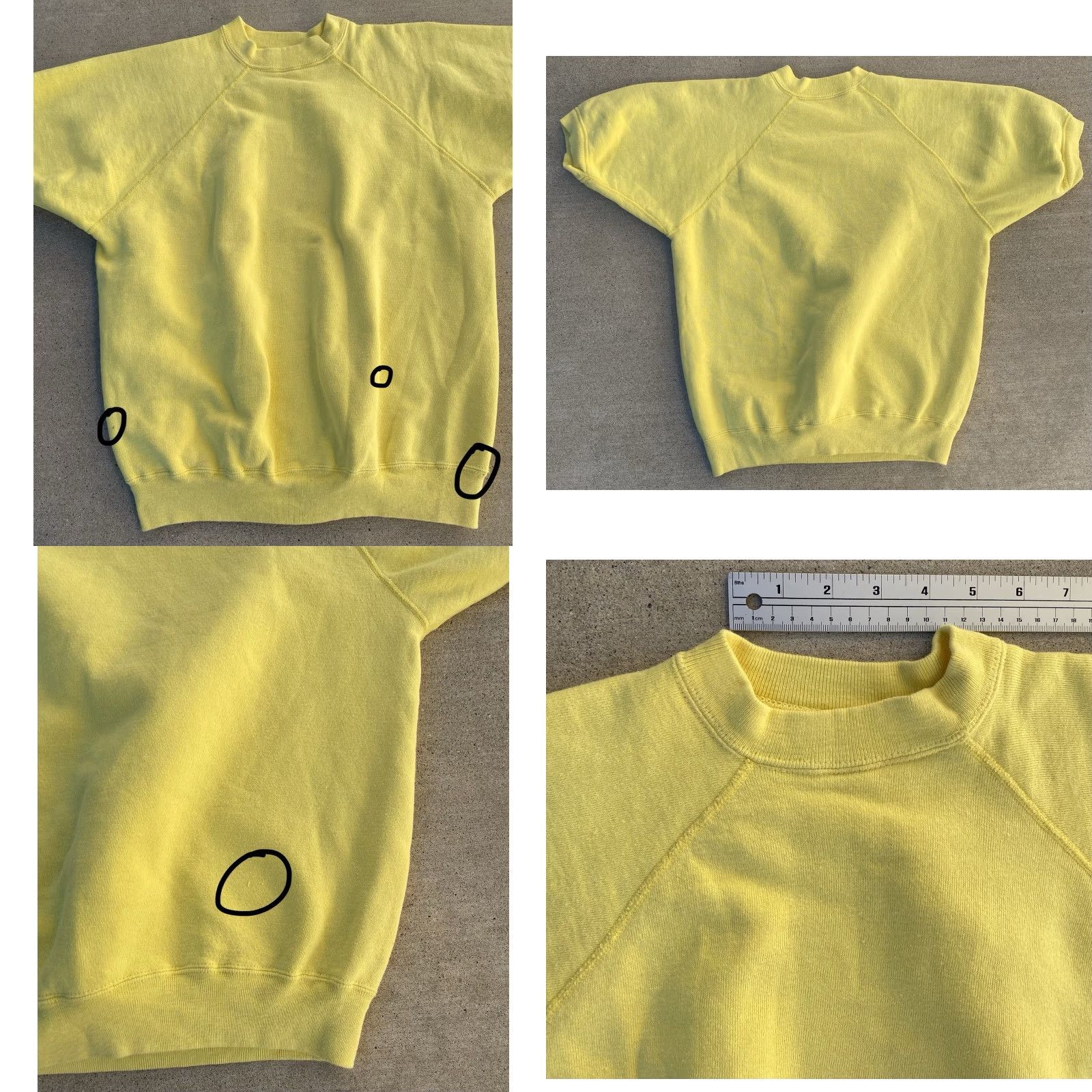 Vintage VINTAGE Yellow Raglan Short Sleeve Sweatshirt Athletic Solid Crew Neck Men One Size Cotton Rockabilly Retro 1960s 1970s Size US M / EU 48-50 / 2 - 10 Thumbnail