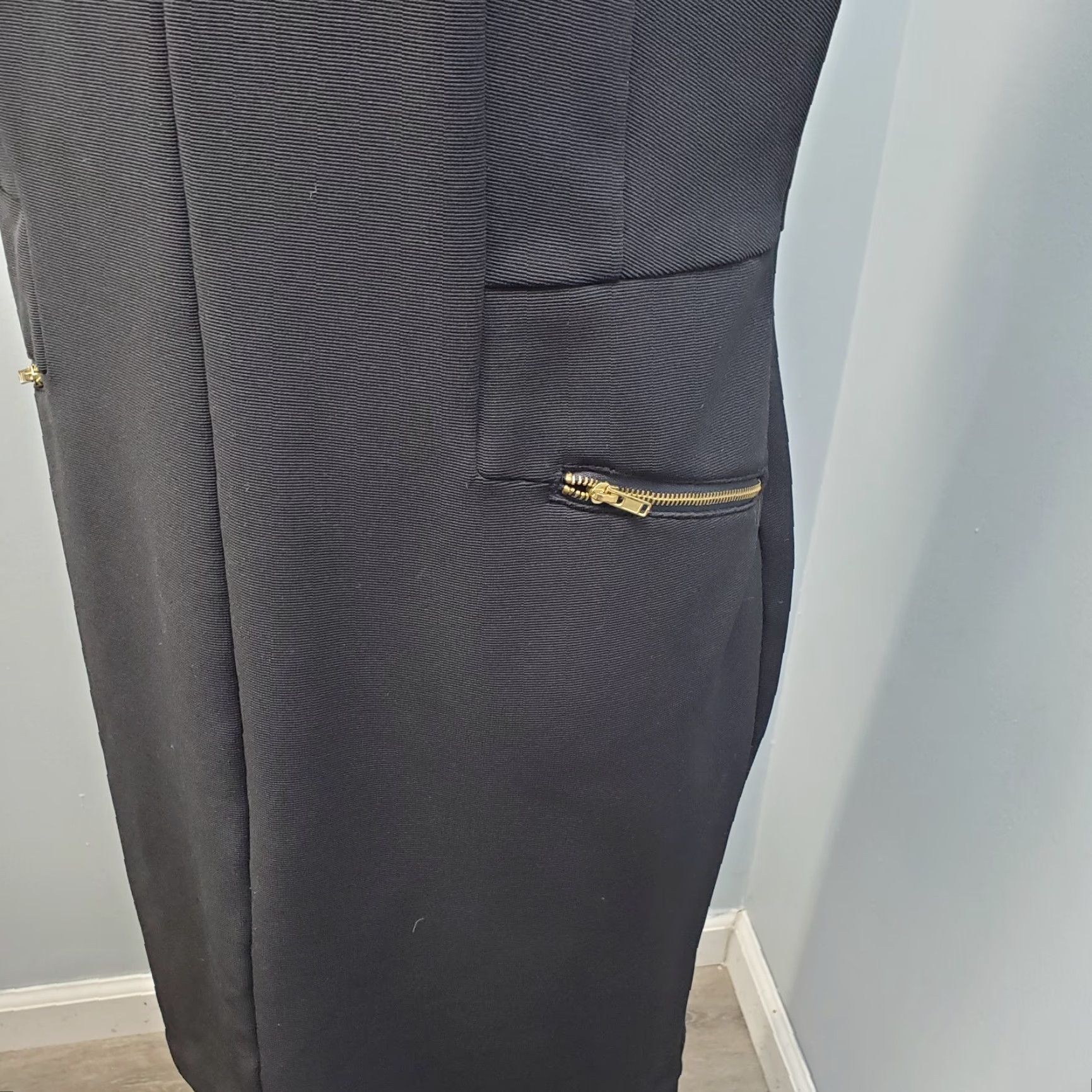 Vintage Emma & Michele Shift Dress Womens Size 12 Black Zipper Pockets Stretch Back Zip Size XL / US 12-14 / IT 48-50 - 5 Thumbnail