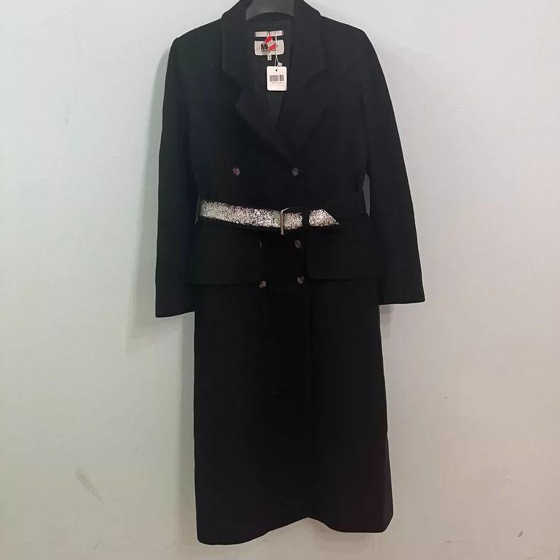 Maison Margiela Maison Margiela Black belt graffiti design tweed coat Size S / US 4 / IT 40 - 1 Thumbnail