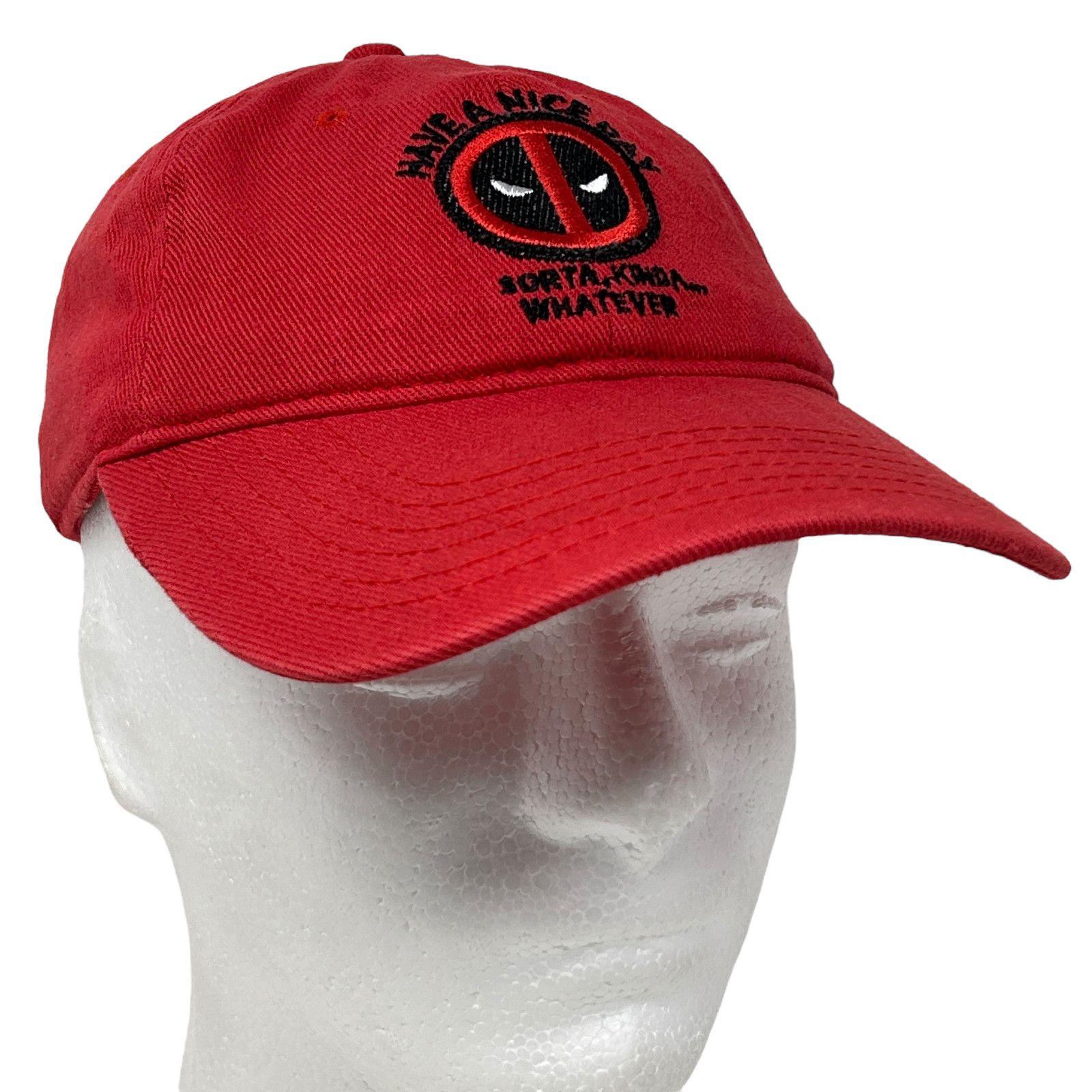 Marvel Comics Deadpool Have a Nice Day Sorta Dad Hat Baseball Cap Red Size ONE SIZE - 10 Thumbnail