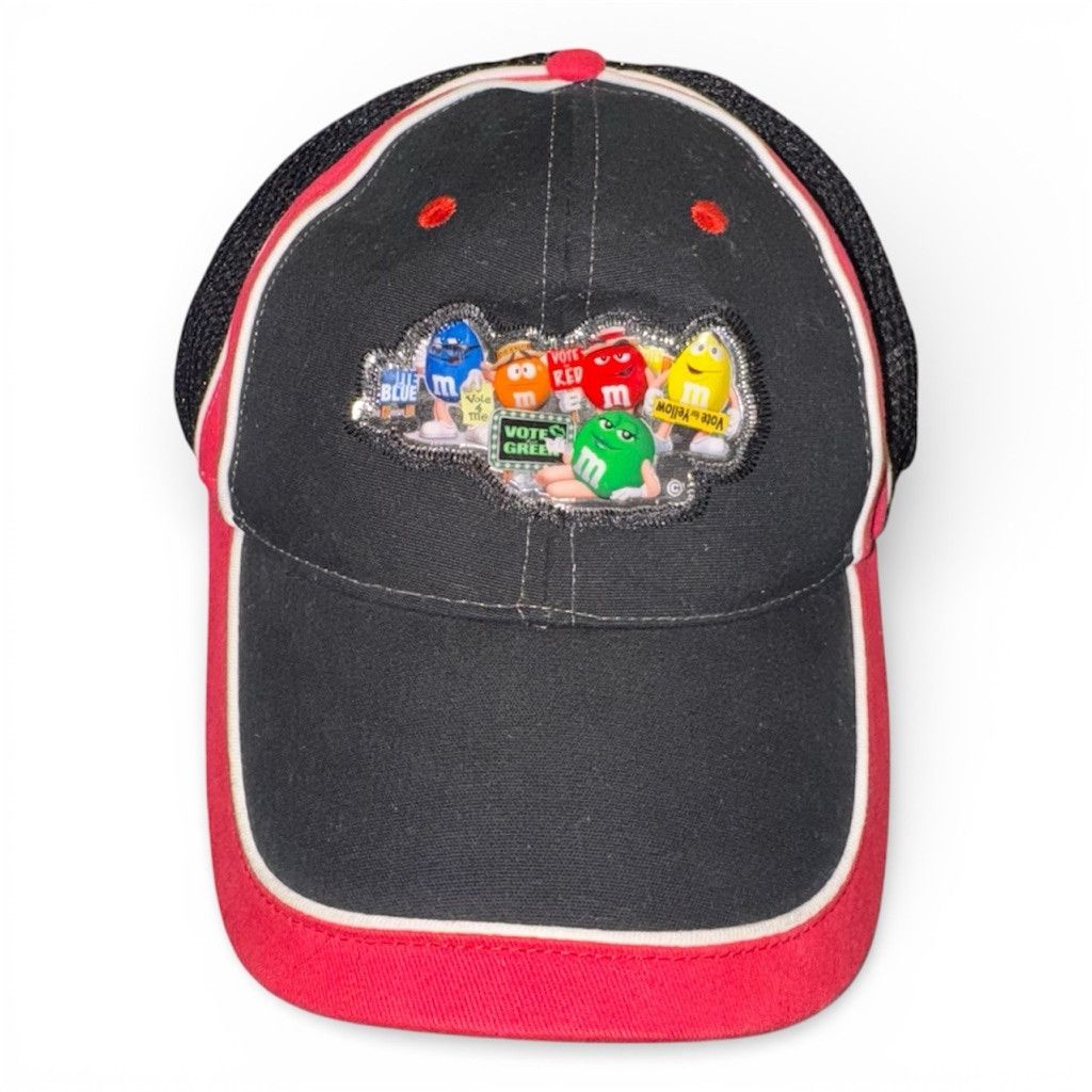 The Unbranded Brand Vintage M&M's Trucker Hat One Size Black Red Size ONE SIZE - 1 Thumbnail