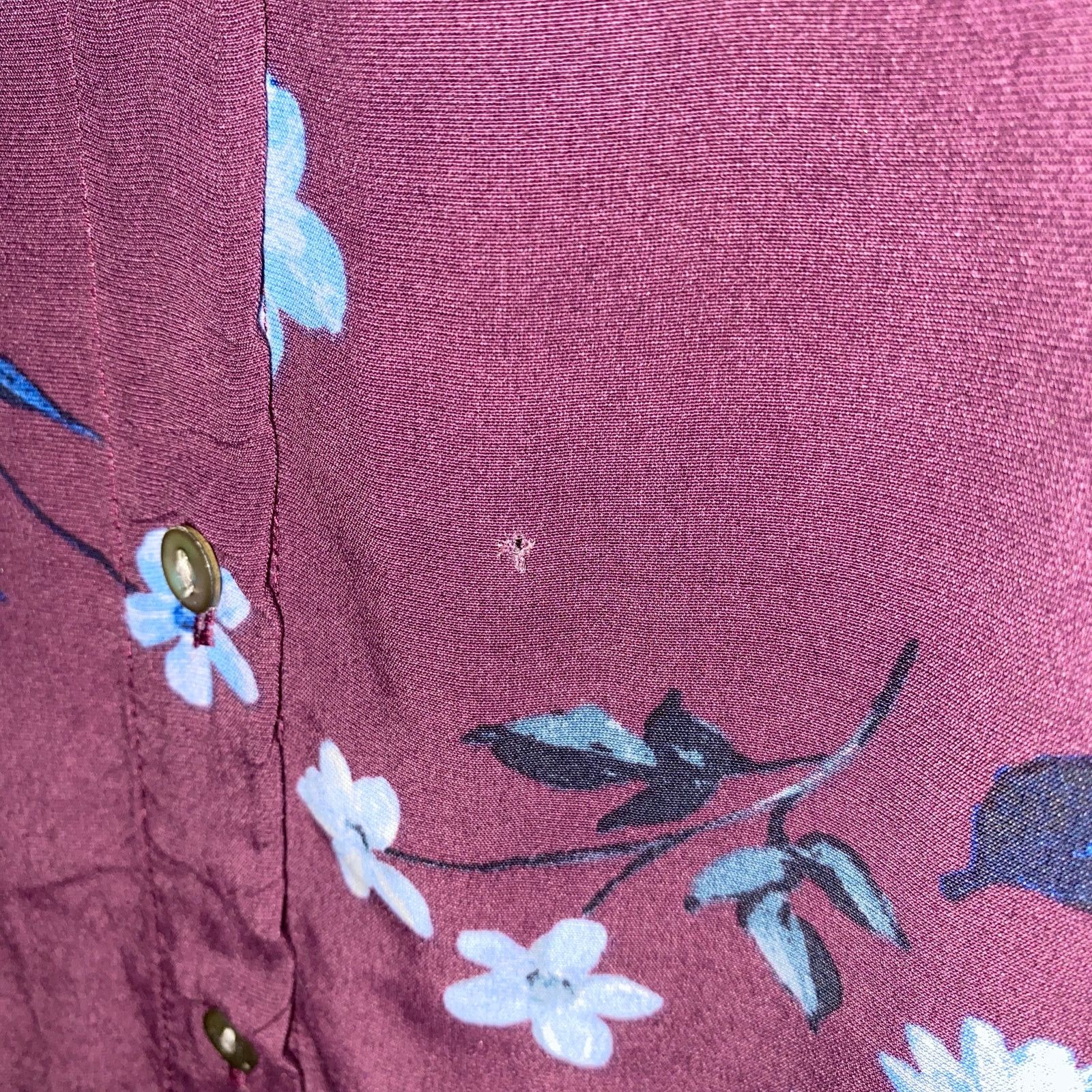 Other J. Jill Purple Blue Floral 3/4 Sleeve Button Down Top Medium Size M / US 6-8 / IT 42-44 - 4 Thumbnail