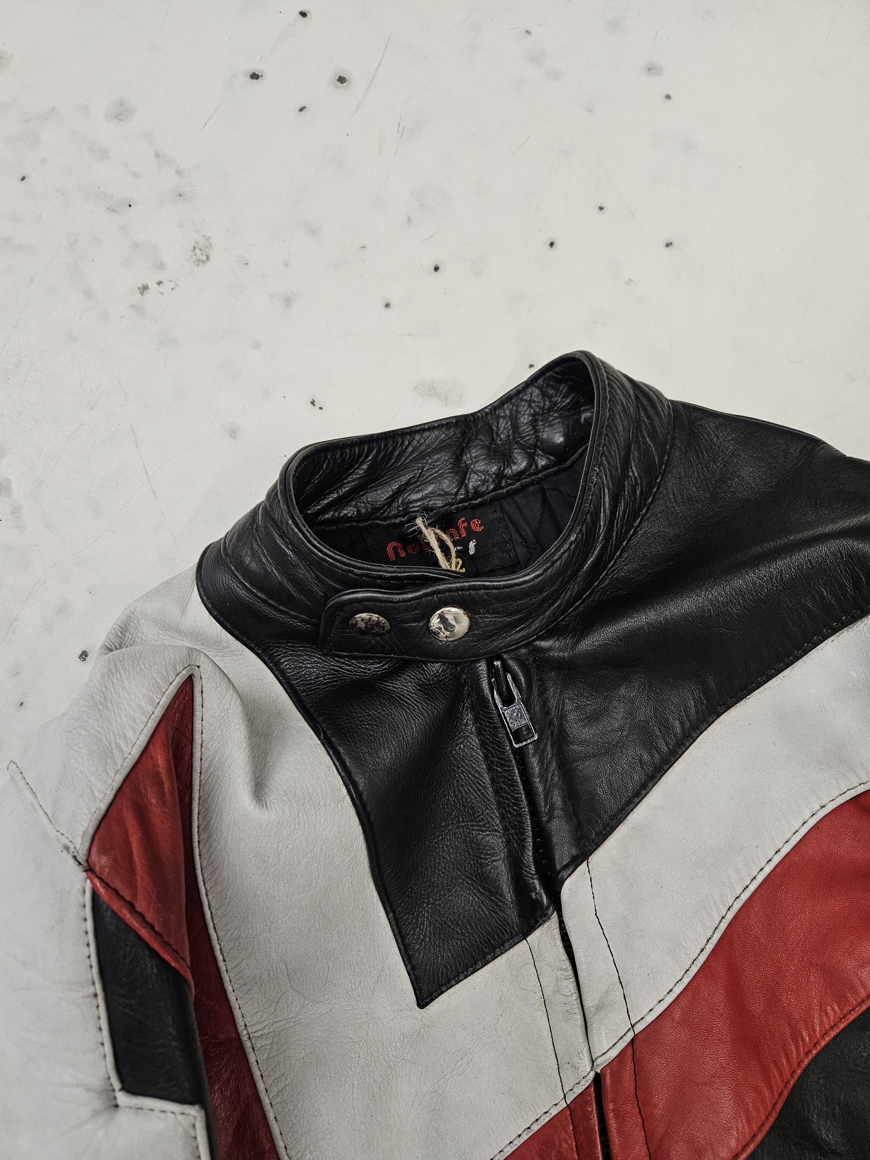 Genuine Leather × Vintage Vintage distressed biker racing leather jacket Size US S / EU 44-46 / 1 - 7 Thumbnail