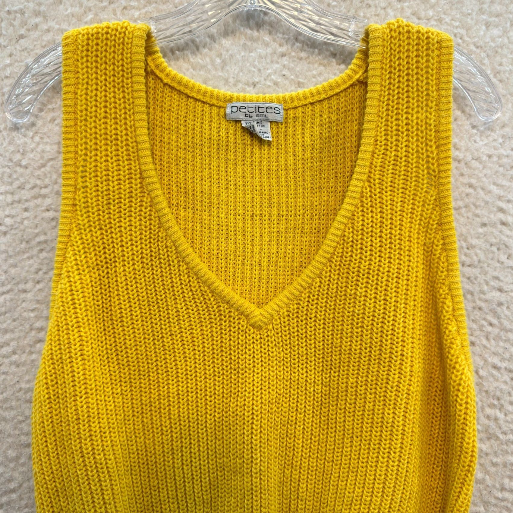 Vintage VINTAGE 90s Sweater Vest Womens S Yellow Knit Preppy Academia Petites S Medium? Size S / US 4 / IT 40 - 3 Thumbnail