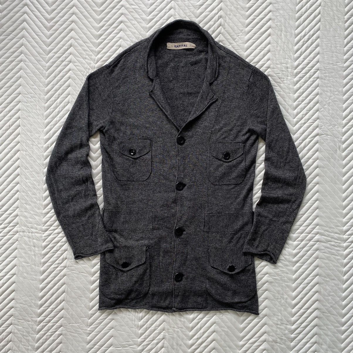 image of Unisexwear Kapital Salt And Pepper Cardigan in Grey, Women's (Size Medium)