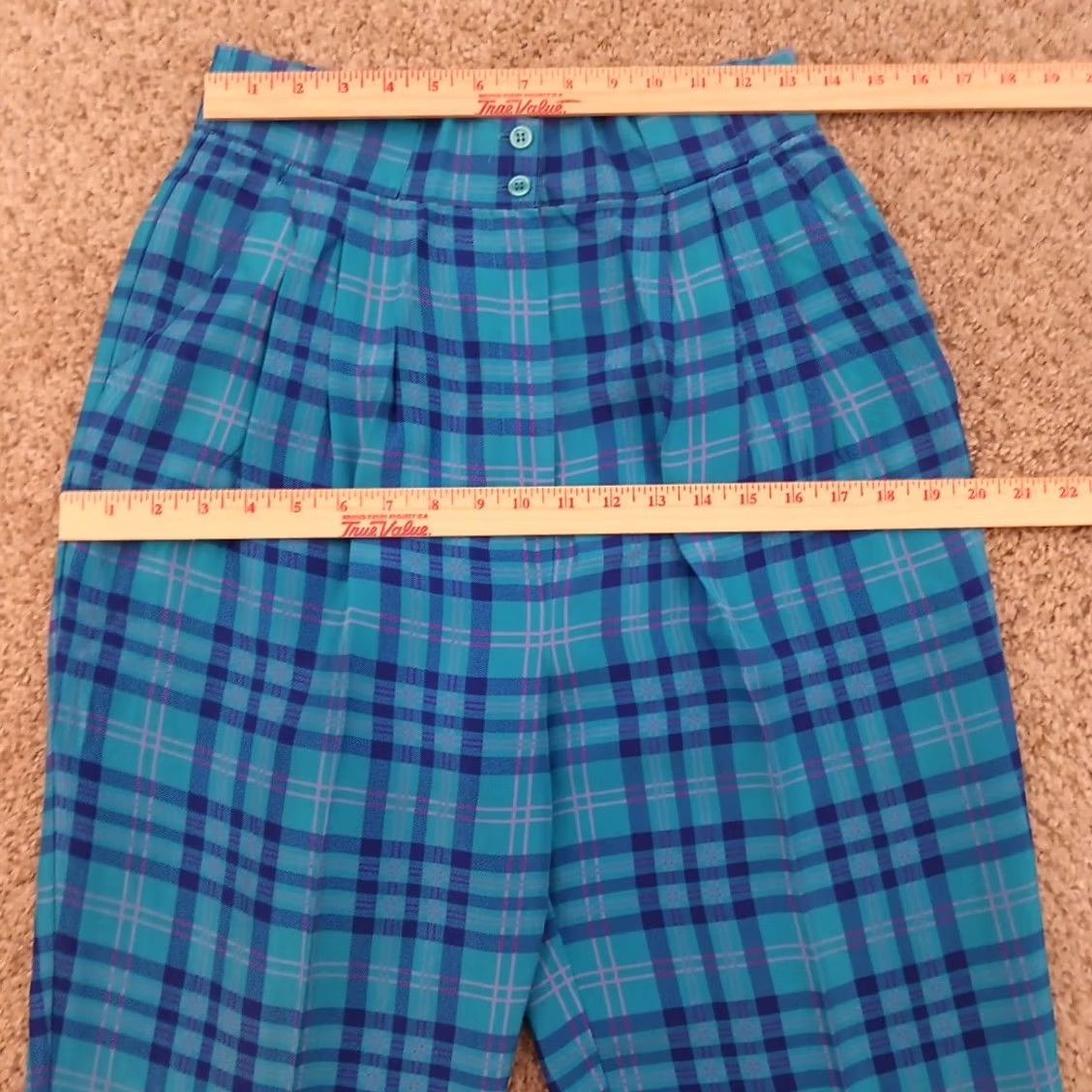 Izod IZOD Pants Womens Size 8 Blue Pink Plaid Silk Pockets Lightweight Golf Straight Ankleways Pockets Size 30" / US 8 / IT 44 - 2 Thumbnail