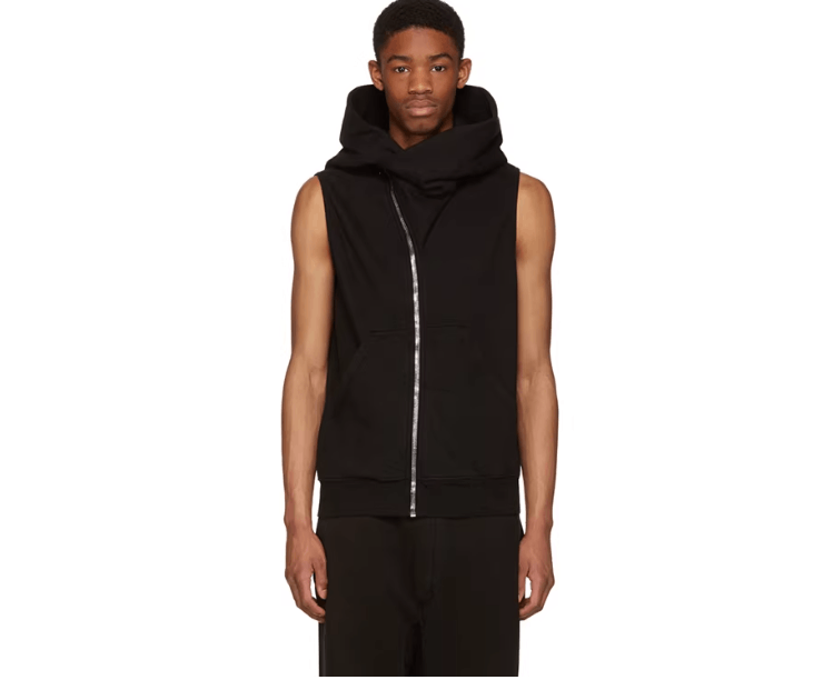 Rick Owens Drkshdw Rick Owens DRKSHDW Men's Black Hooded Tank Top Size US XS / EU 42 / 0 - 2 Thumbnail