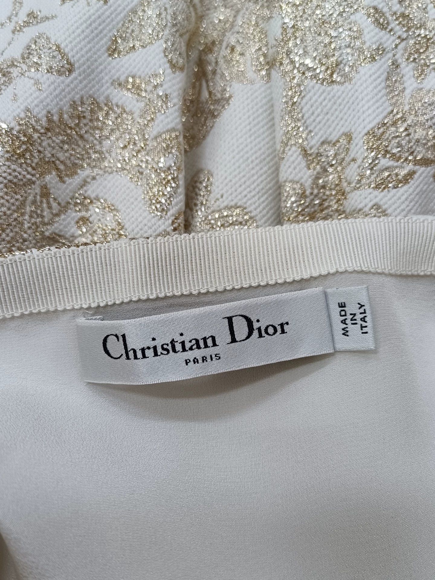Dior Dior White Platinum Bow Embroidered Long Gown FR38 No Belt Size S / US 4 / IT 40 - 4 Thumbnail