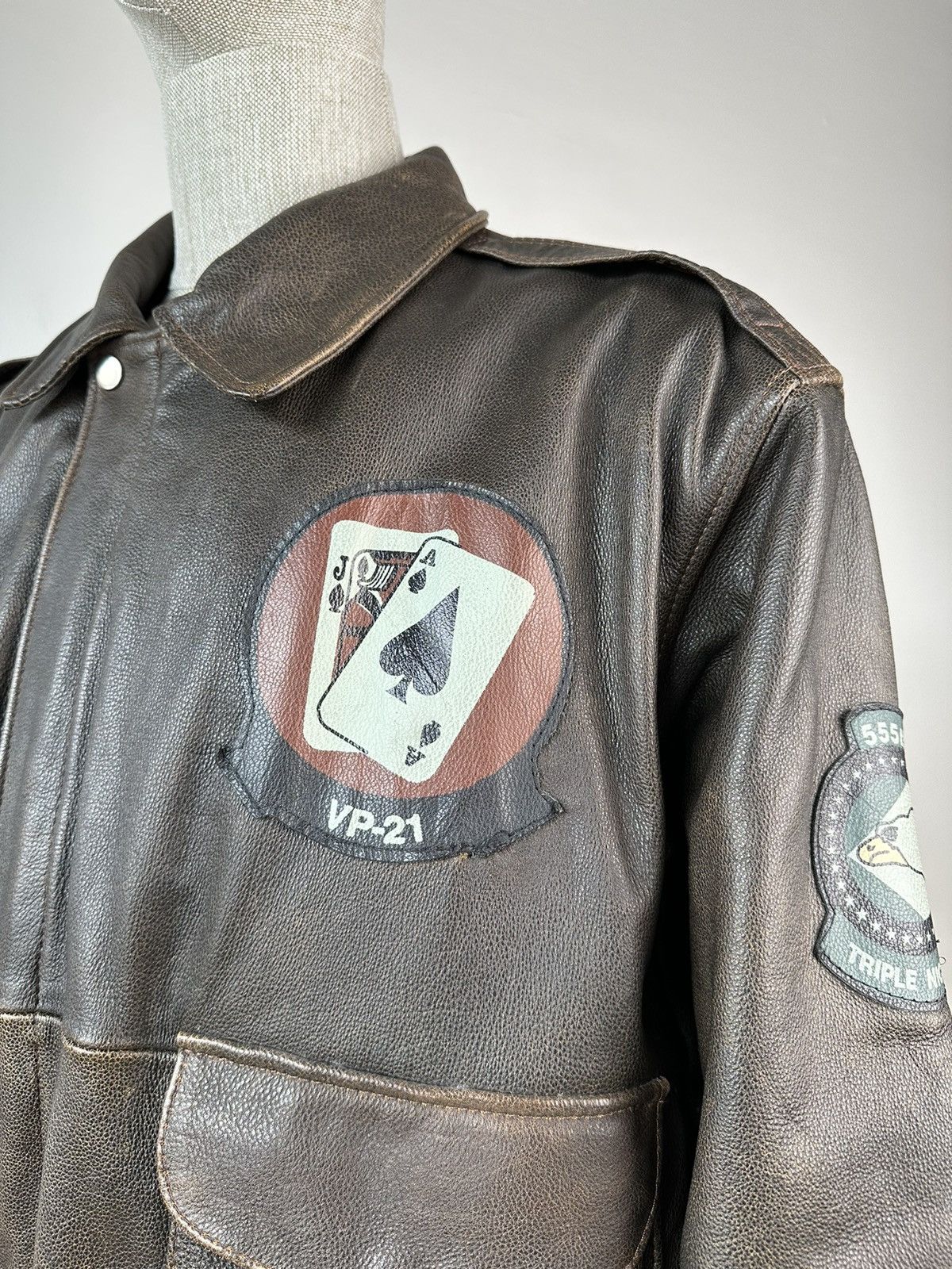 Vintage Vintage A-2 Flyers Leather Bomber Jacket Air Force Size US XL / EU 56 / 4 - 8 Thumbnail