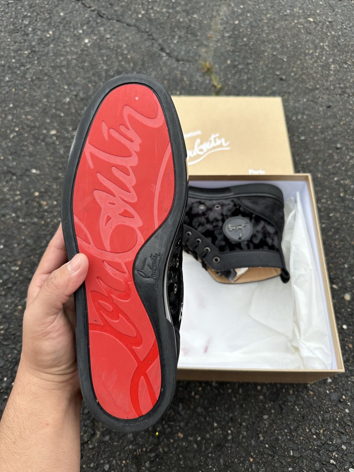 Christian Louboutin Christian Louboutin High Top Sneaker All Black Size US 9.5 / EU 42-43 - 5 Thumbnail