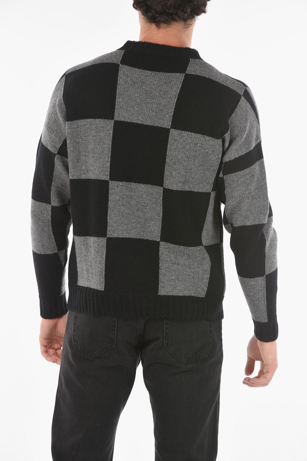 Off-White Off White Check Knit Crewneck Sweater Size US L / EU 52-54 / 3 - 10 Thumbnail