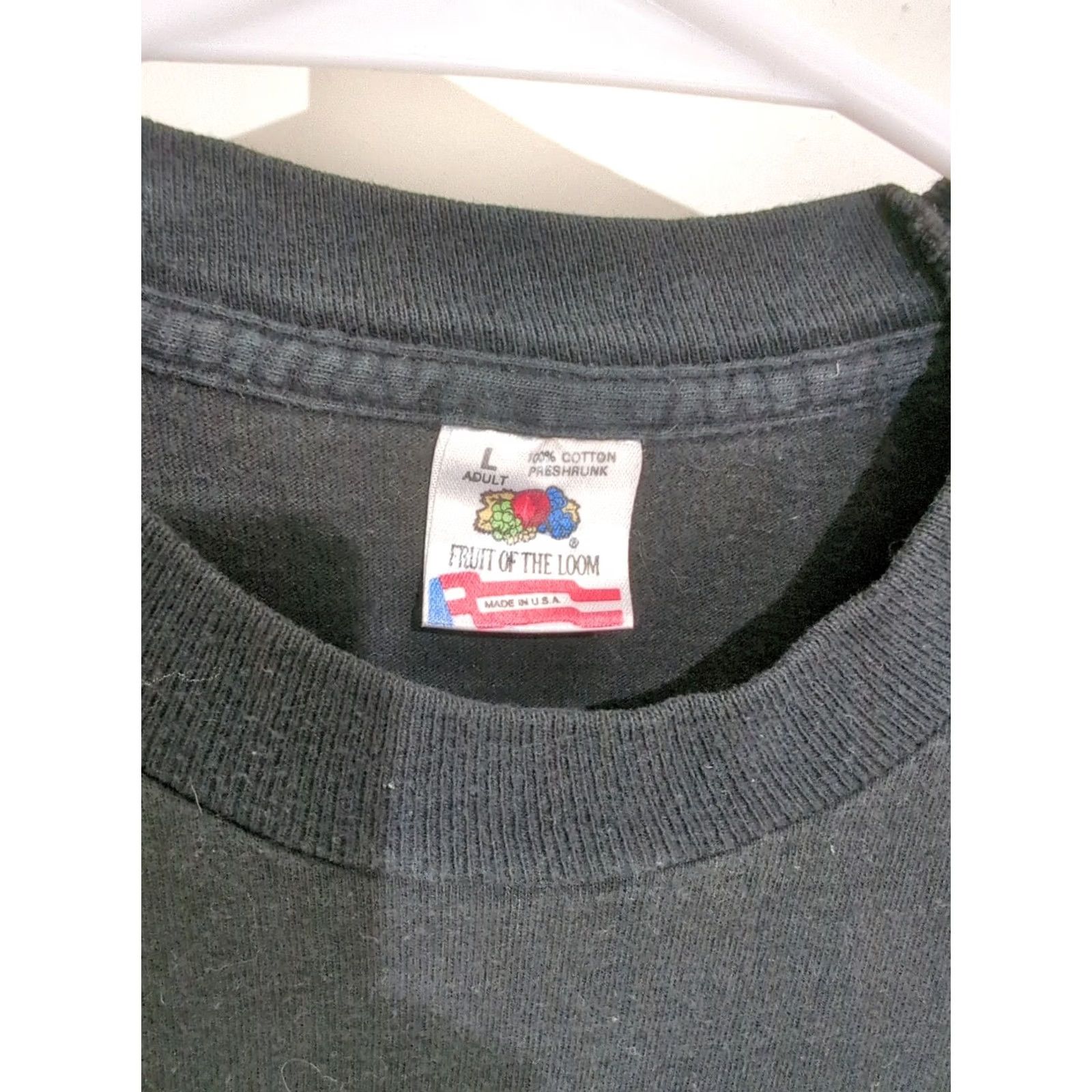 Fruit Of The Loom VINTAGE Nashville TN Work Hard Play Hard T Shirt Large Black Unisex 1990s Fruit of the Loom Graphic Tee Mens Womens Size US M / EU 48-50 / 2 - 2 Thumbnail