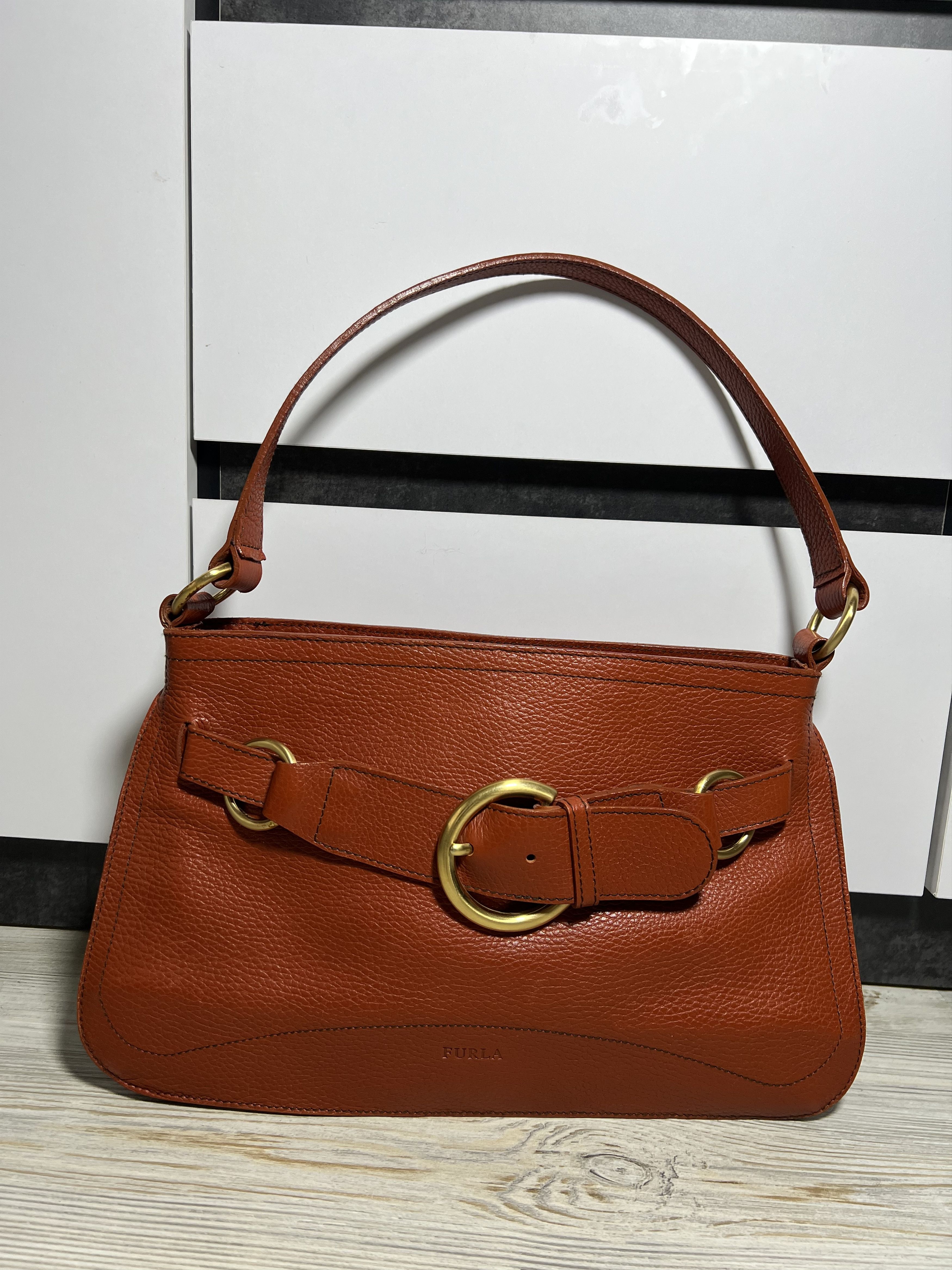 Furla Furla Brown Leather Shoulder Bag Handbag Size ONE SIZE - 1 Thumbnail